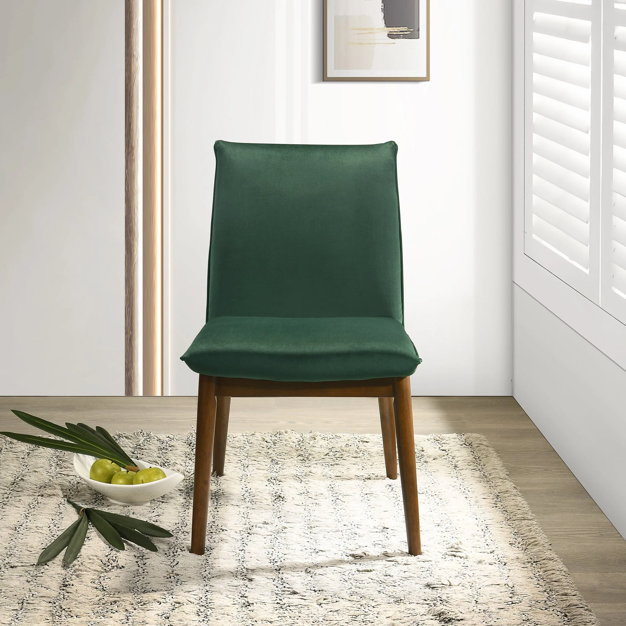 Monza Dark Green Velvet Dining Chair (Set Of 2) - Image 4