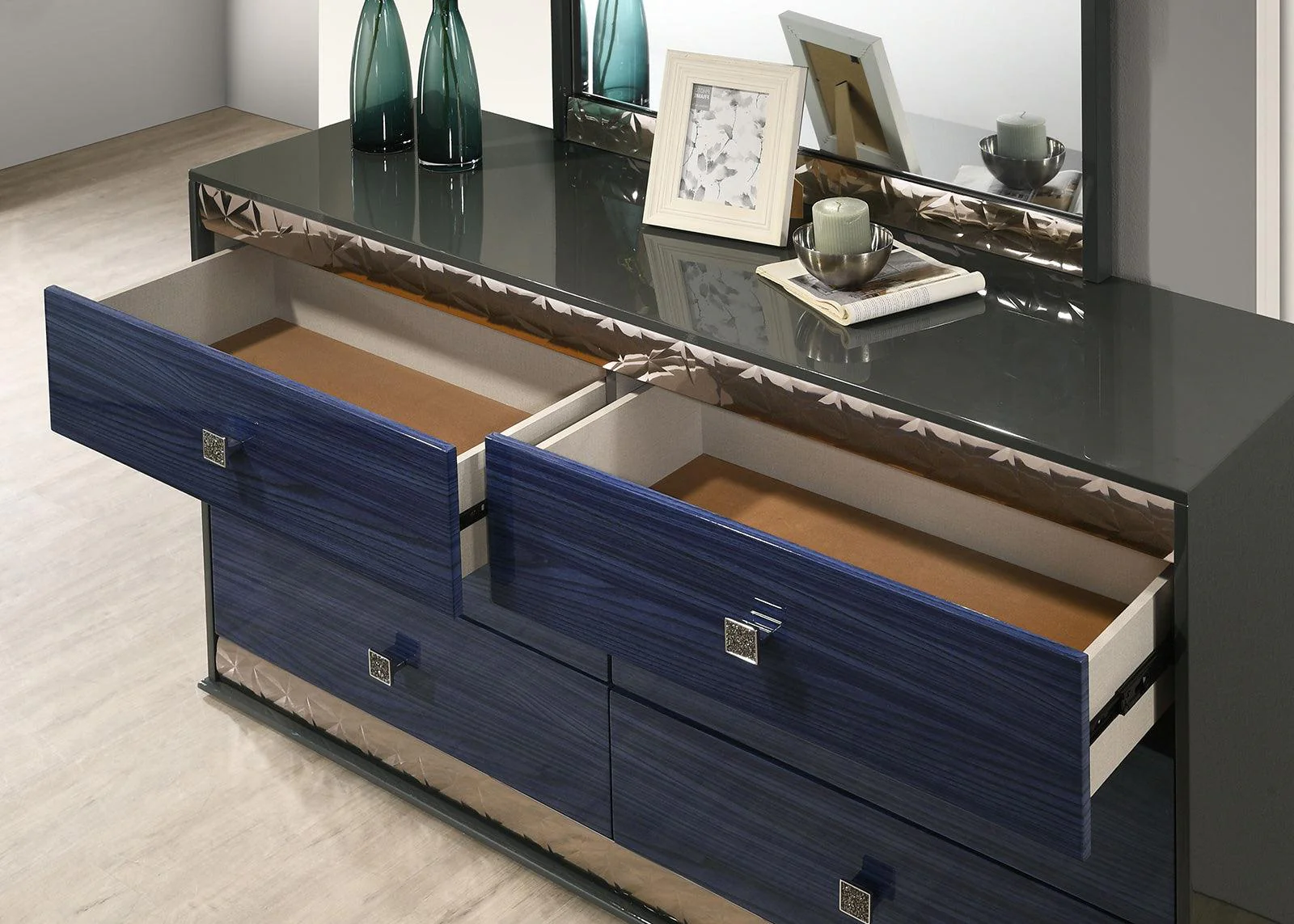 Morcote Ash Gray/Indigo Blue Dresser - Image 2