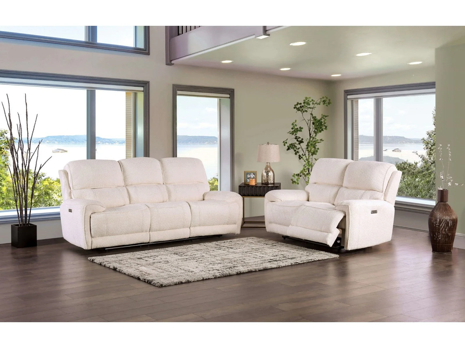 Morcote Beige Power Reclining Sofa & Loveseat