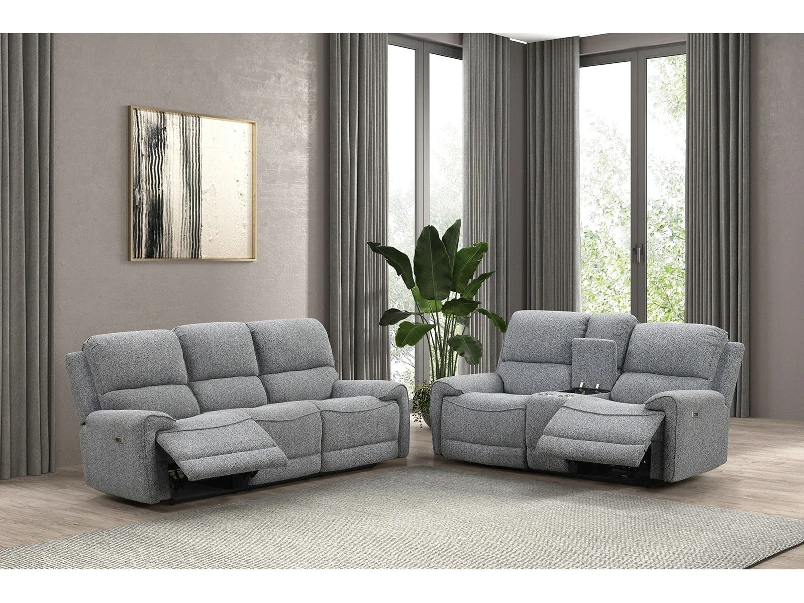Morcote Gray Reclining Living Room Set