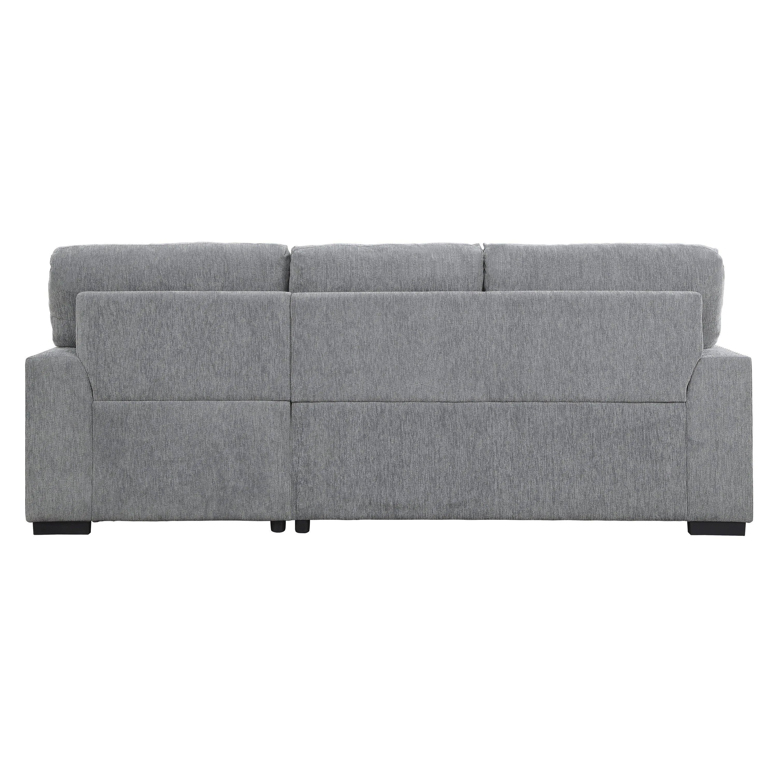 Morelia 2-Piece Sectional with Pull-out Bed and Right Chaise with Hidden Storage In Gray - Image 8