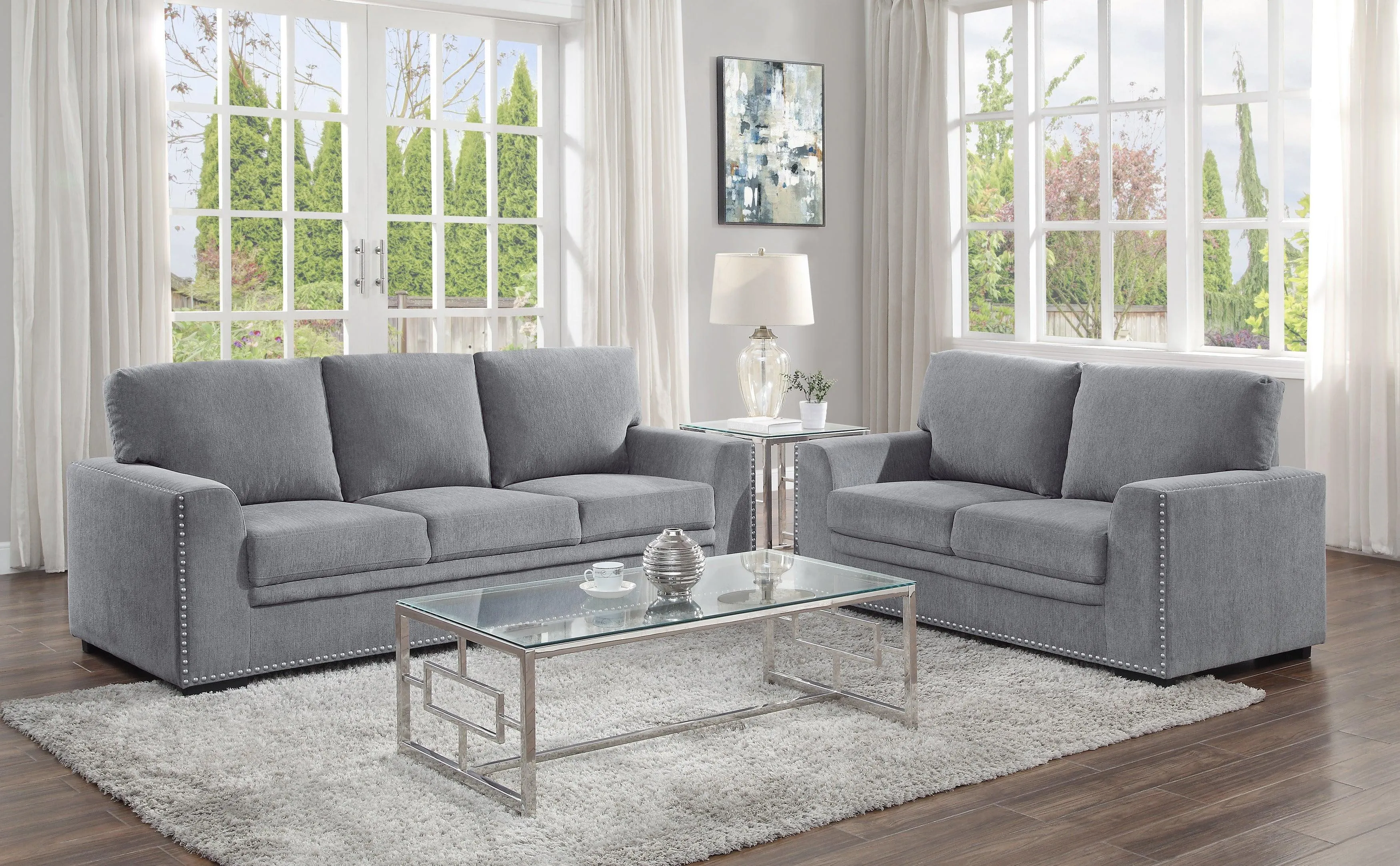 Morelia Dark Gray Loveseat - Image 2