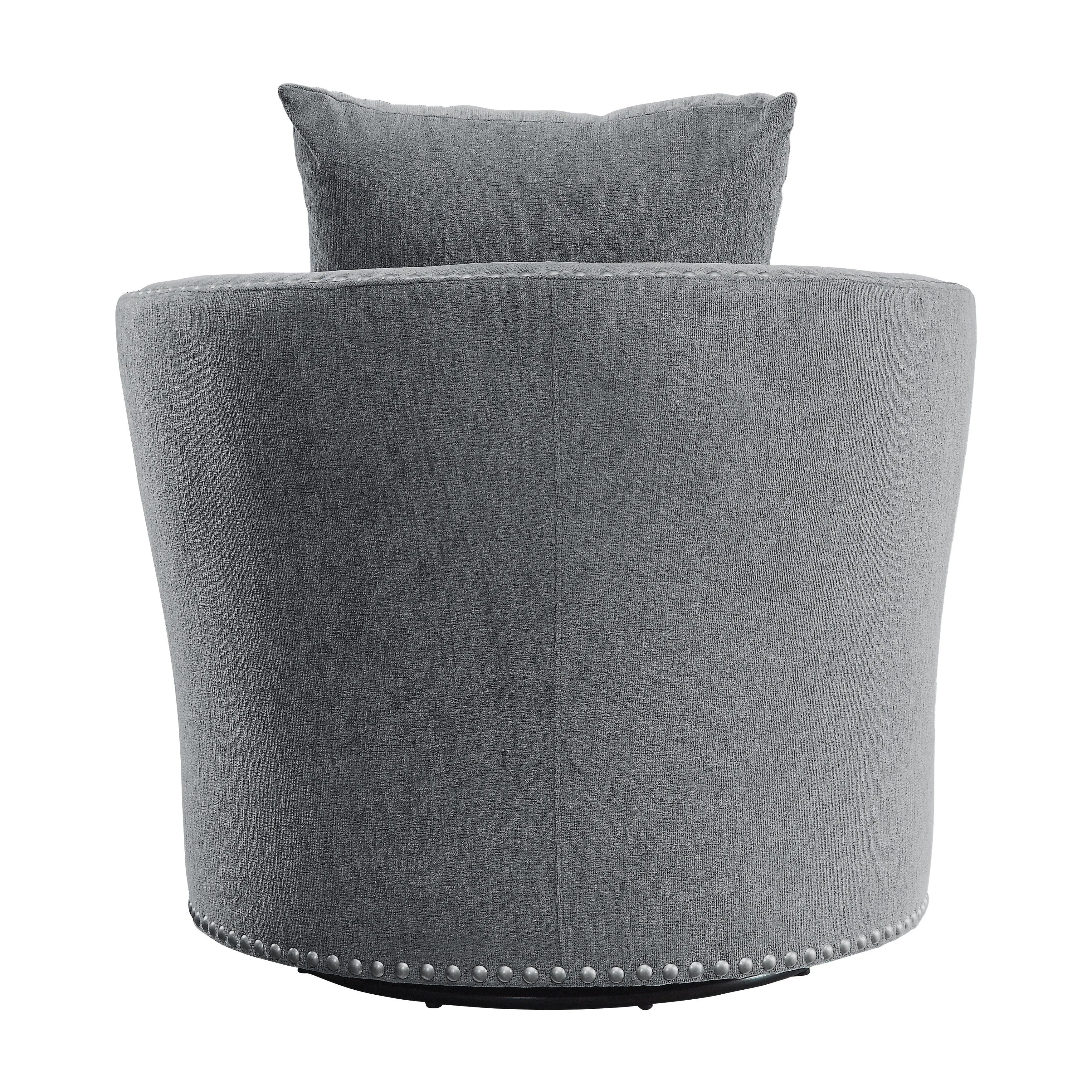 Morelia Dark Gray Swivel Chair - Image 5