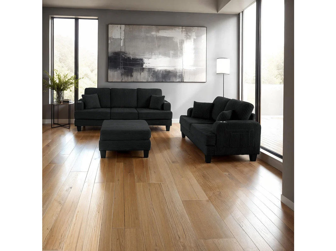 Moretaine Black Sofa & Loveseat