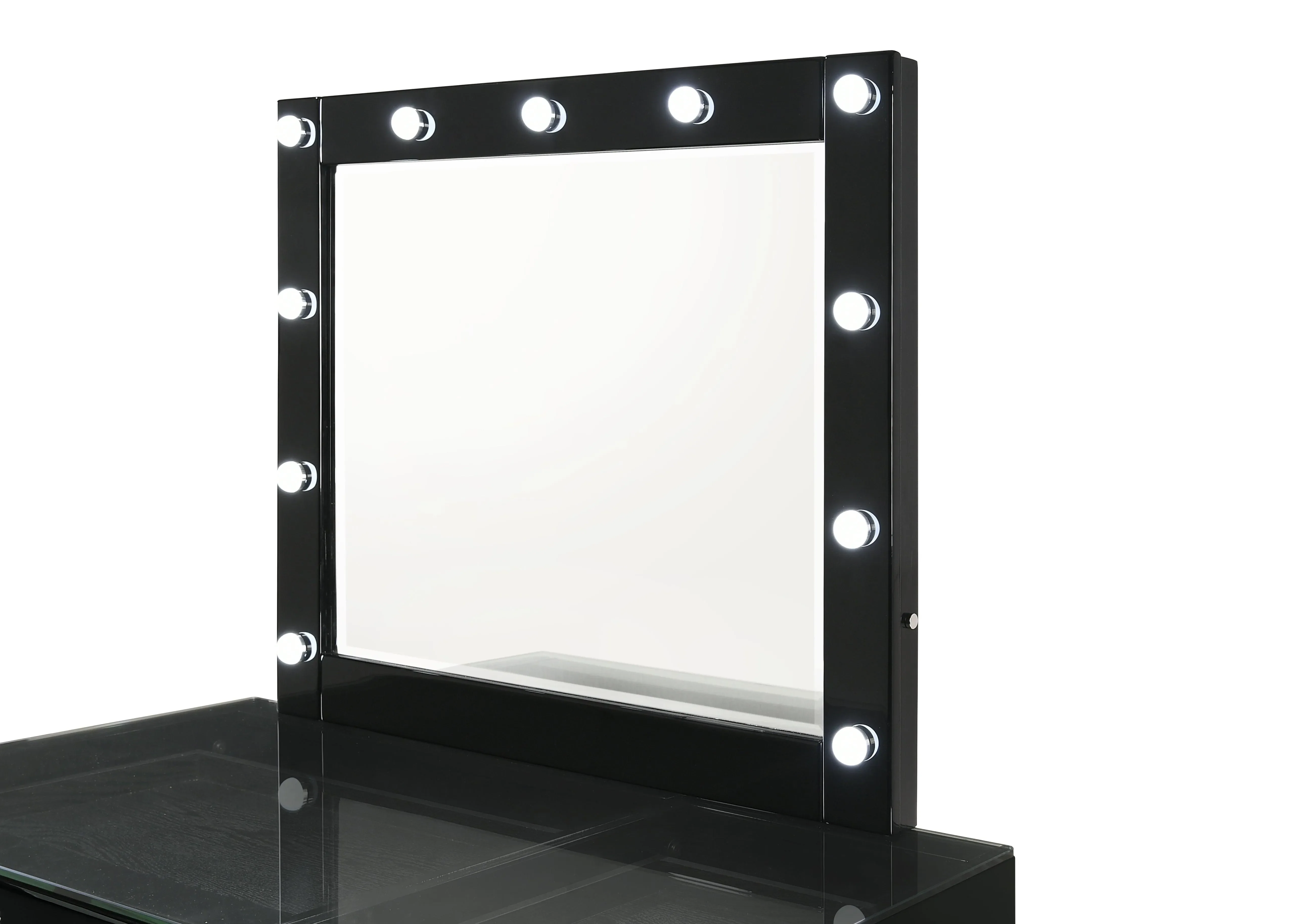 Morgan Black Makeup Vanity Set with Lighted Mirror - Image 5