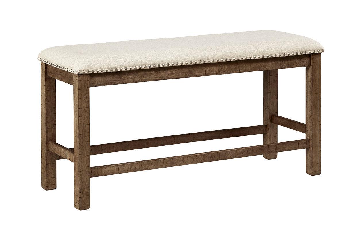 Moriville Grayish Brown Counter Height Bench - Image 6