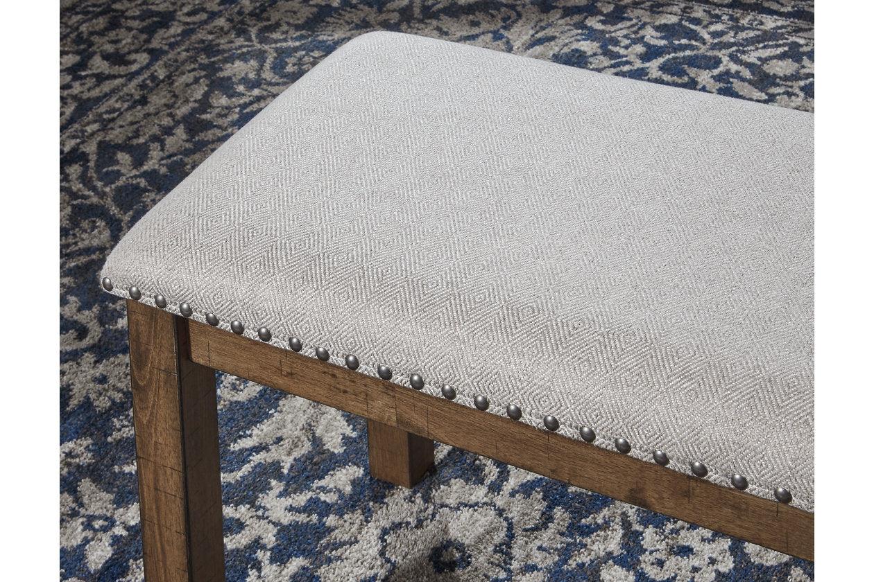 Moriville Grayish Brown Dining Bench - Image 2