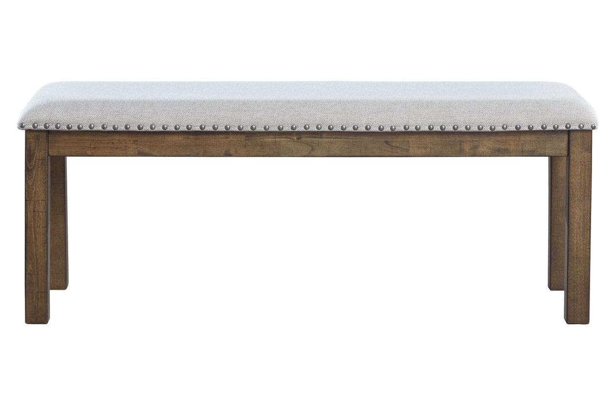 Moriville Grayish Brown Dining Bench - Image 4