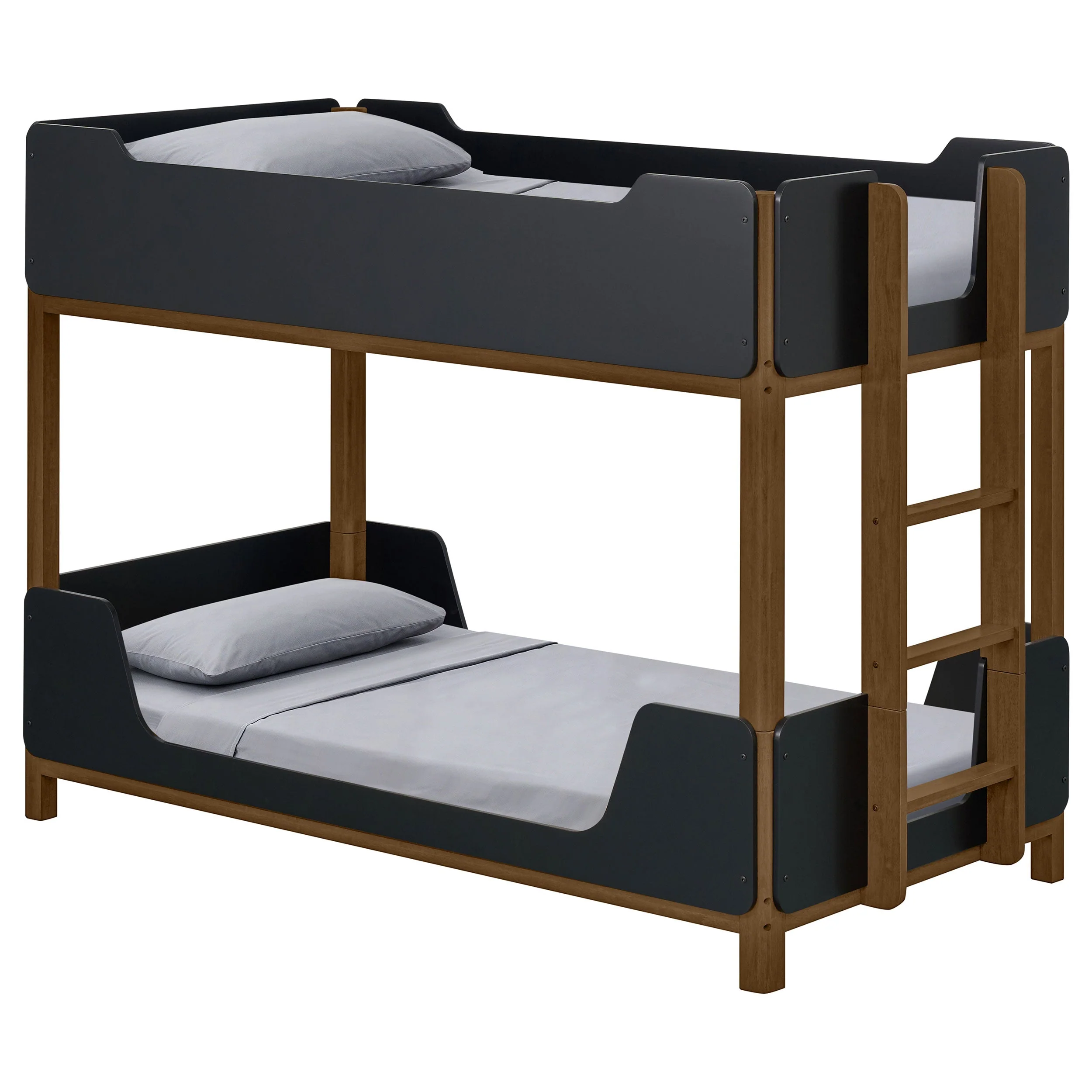 Morris Black/Walnut Twin Over Twin Wood Bunk Bed - Image 3