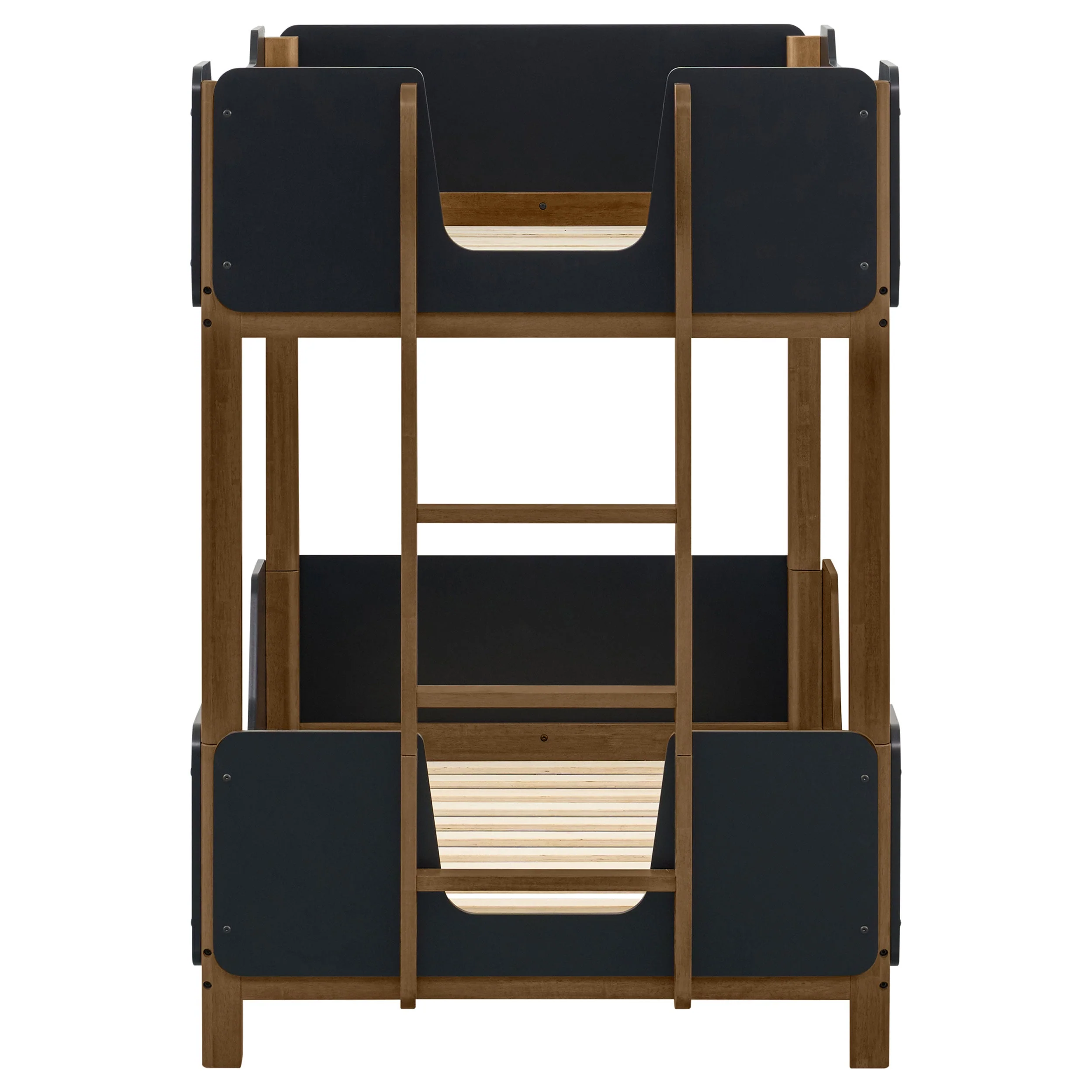 Morris Black/Walnut Twin Over Twin Wood Bunk Bed - Image 6