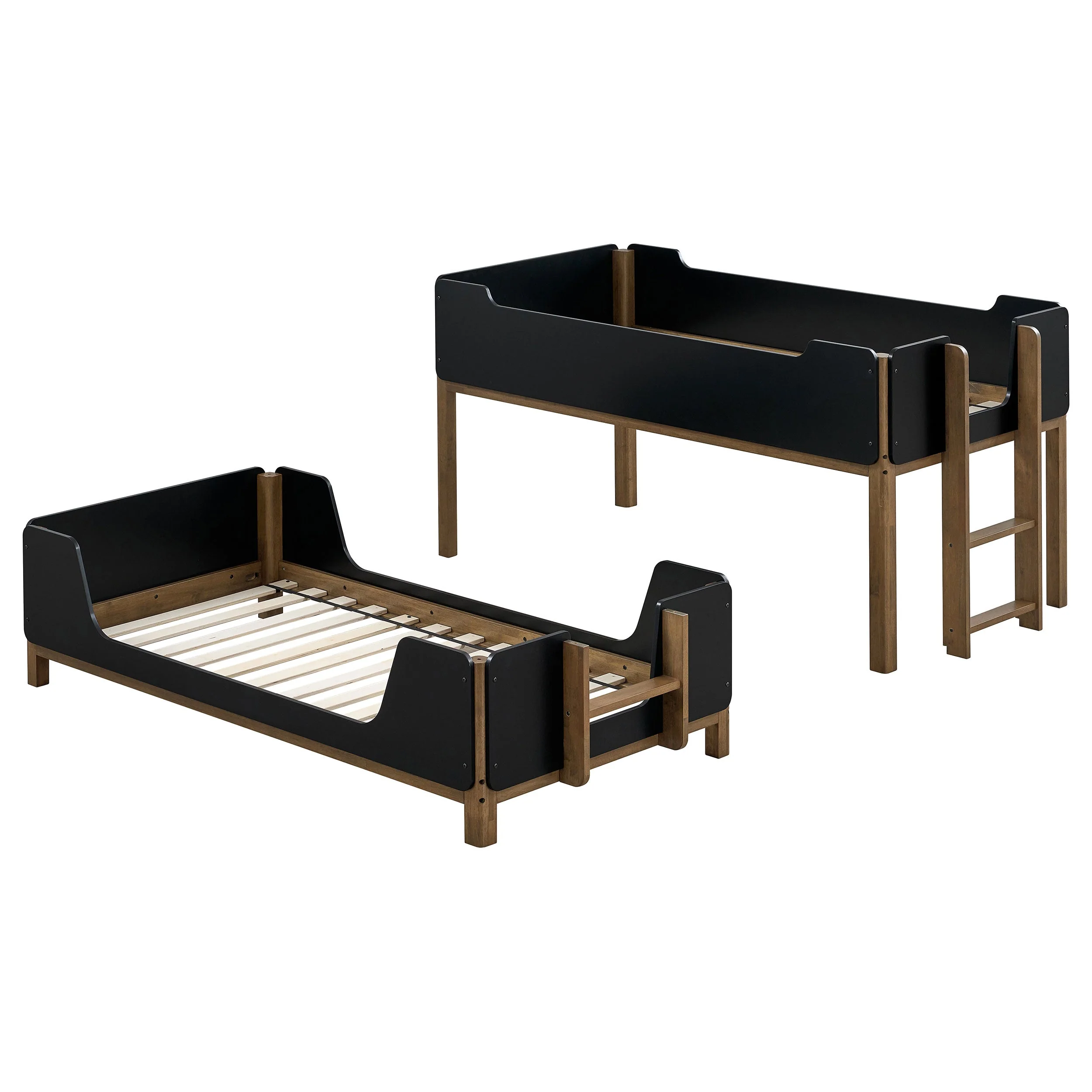 Morris Black/Walnut Twin Over Twin Wood Bunk Bed - Image 7