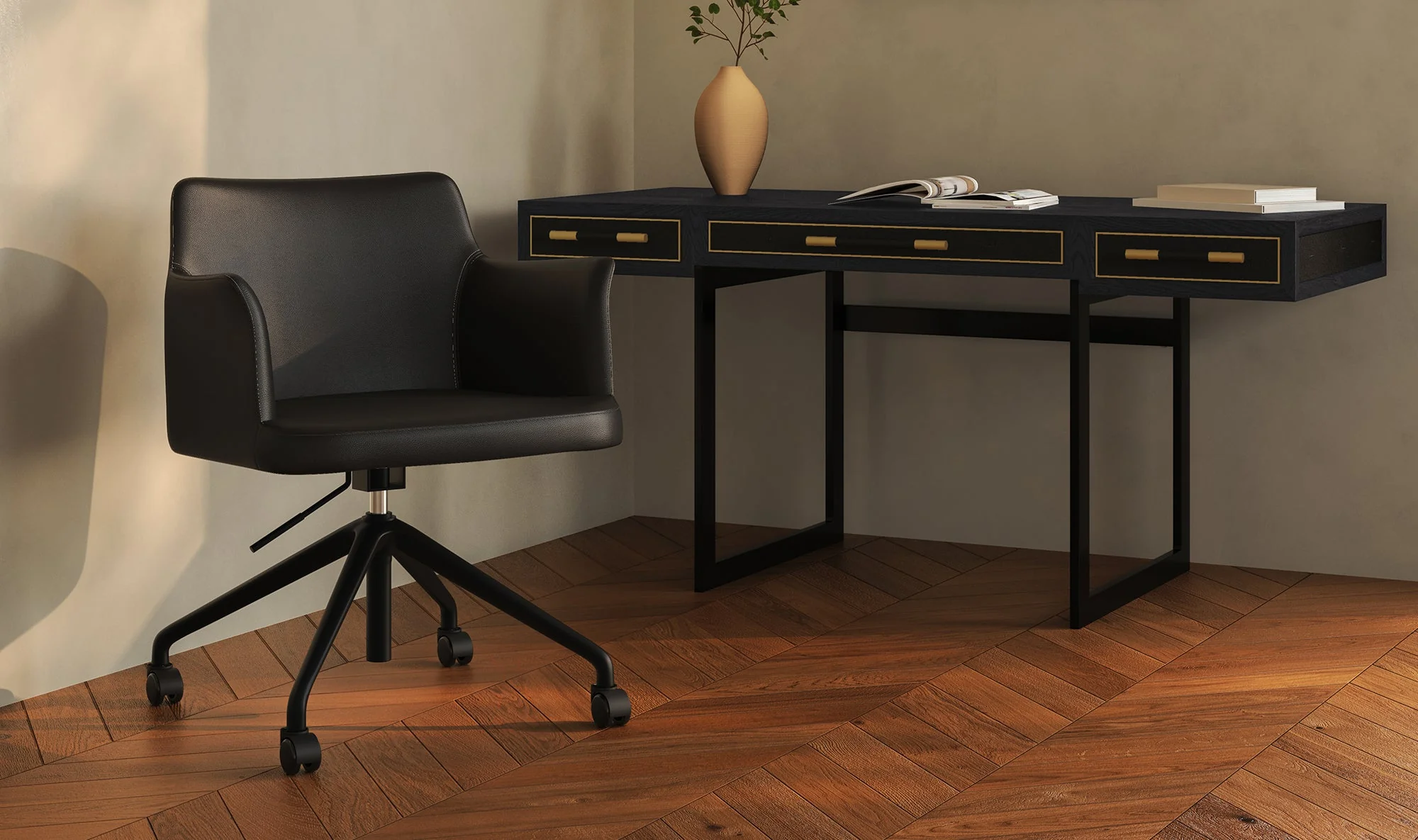 Morris Office Chair PVC Black - Image 3