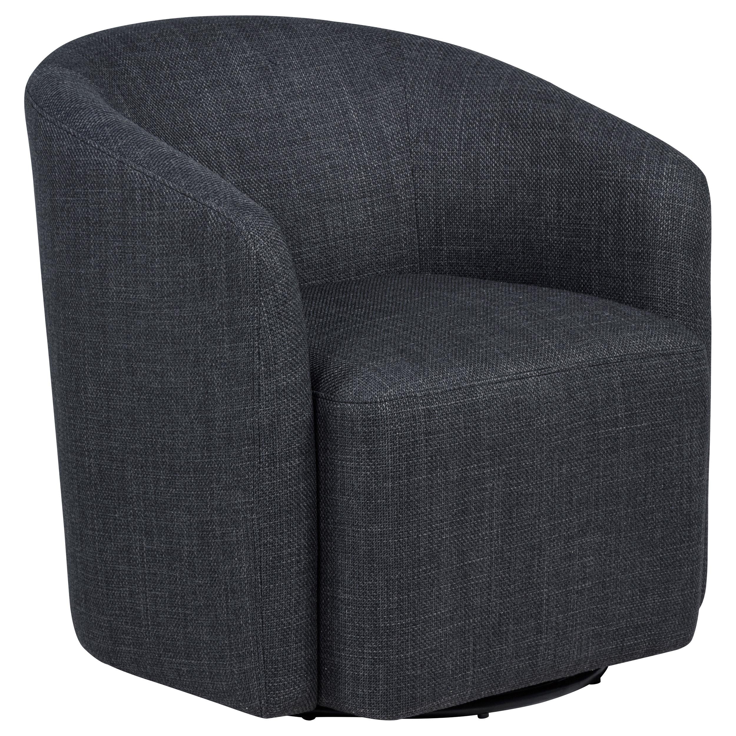 Mossbrook Anthracite Upholstered Swivel Accent Chair - Image 2