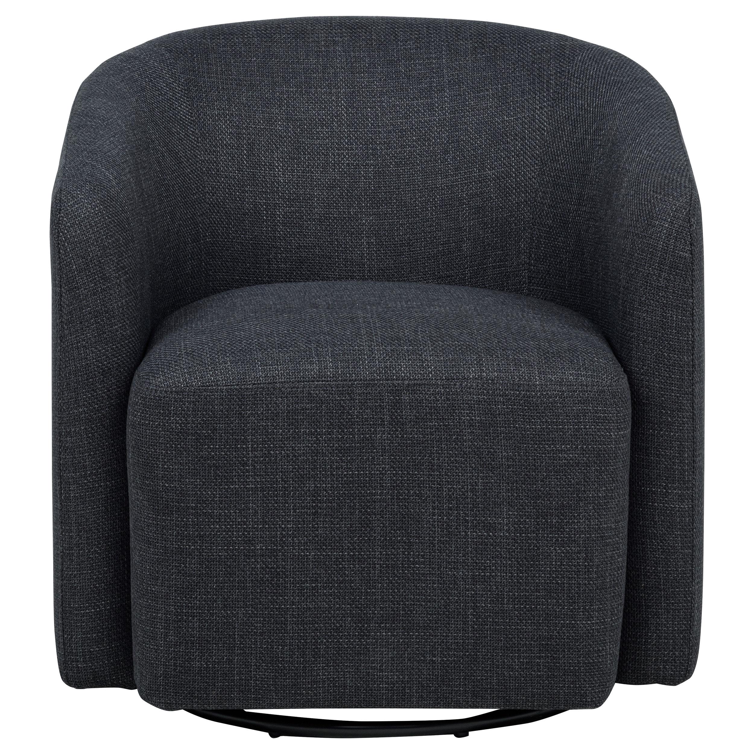 Mossbrook Anthracite Upholstered Swivel Accent Chair - Image 3