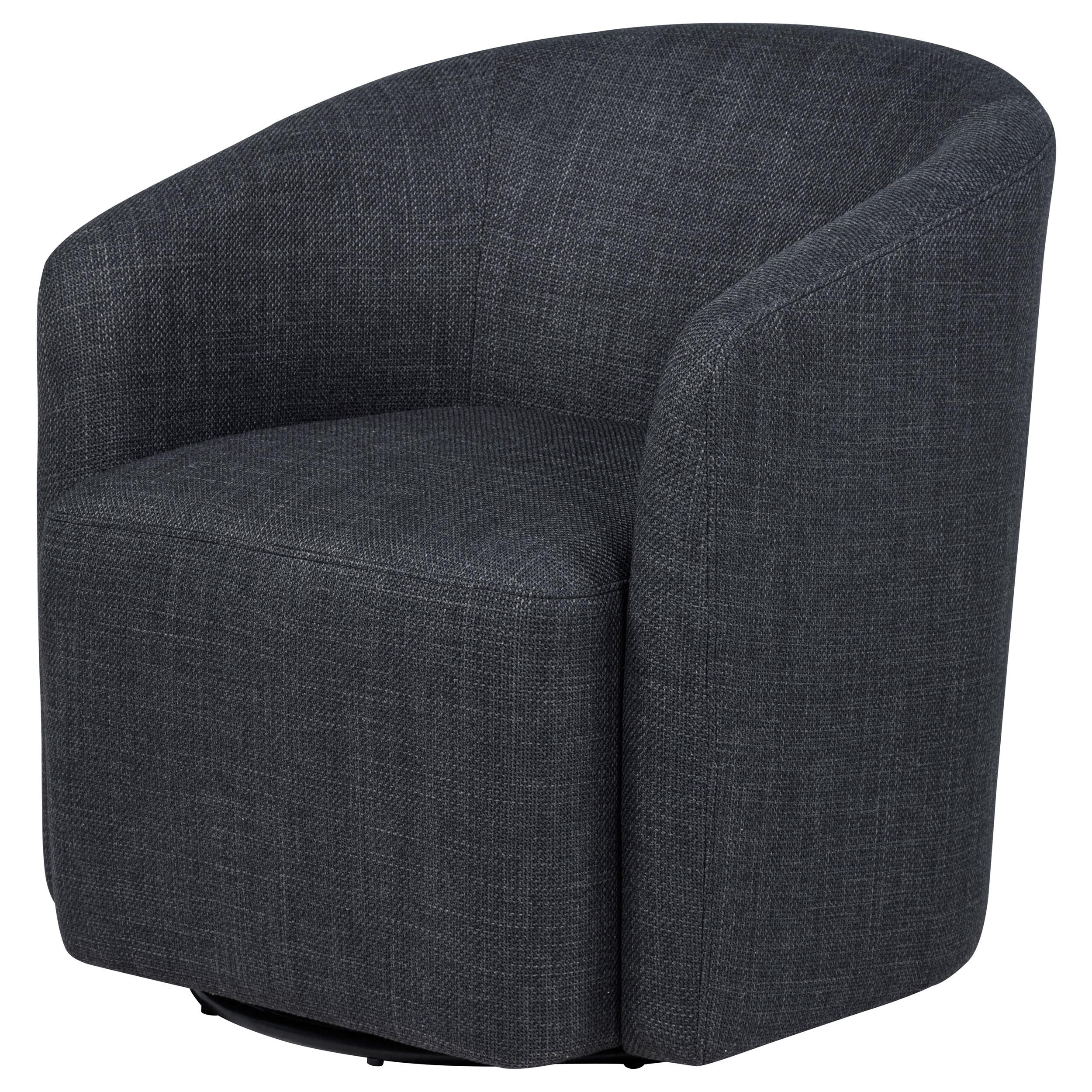 Mossbrook Anthracite Upholstered Swivel Accent Chair - Image 4