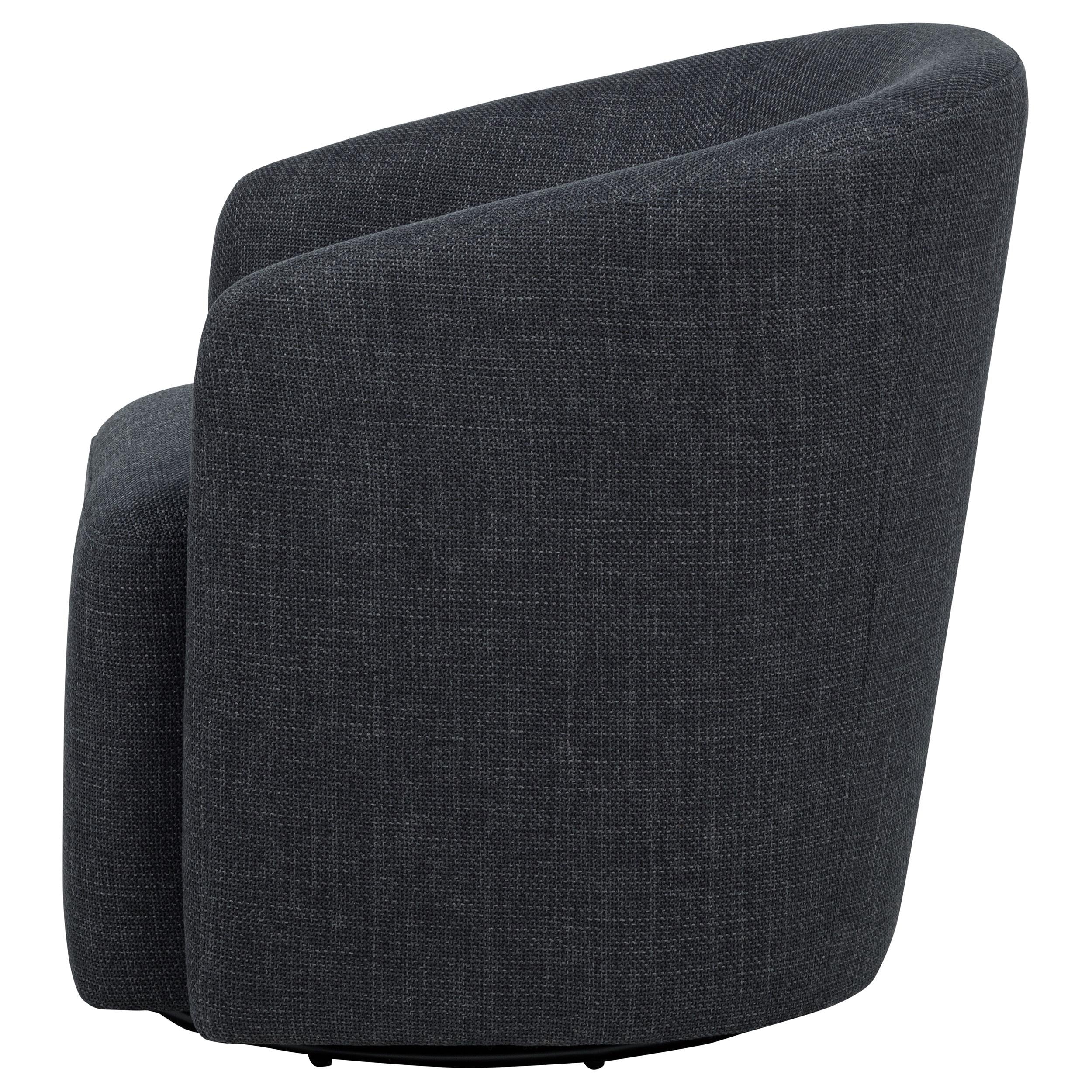 Mossbrook Anthracite Upholstered Swivel Accent Chair - Image 5
