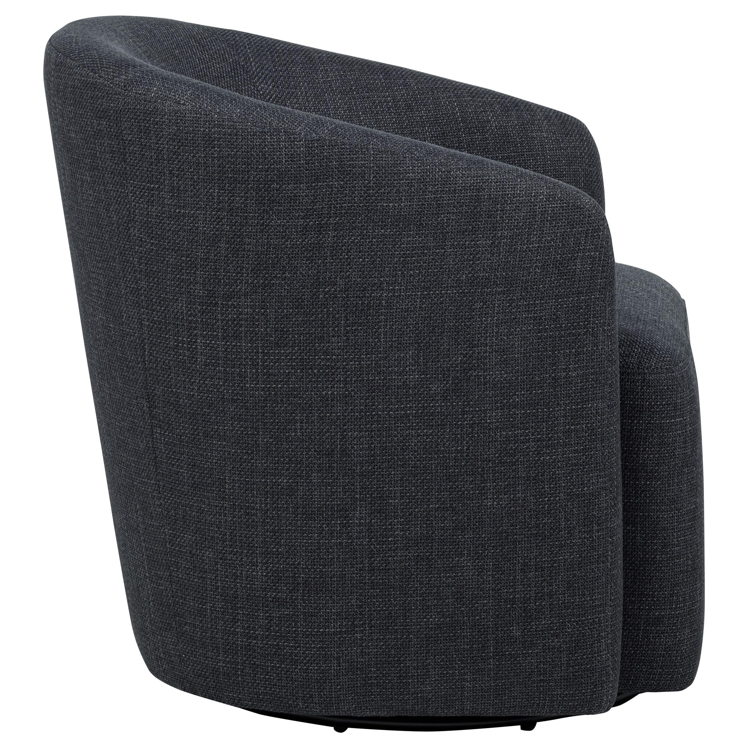 Mossbrook Anthracite Upholstered Swivel Accent Chair - Image 8