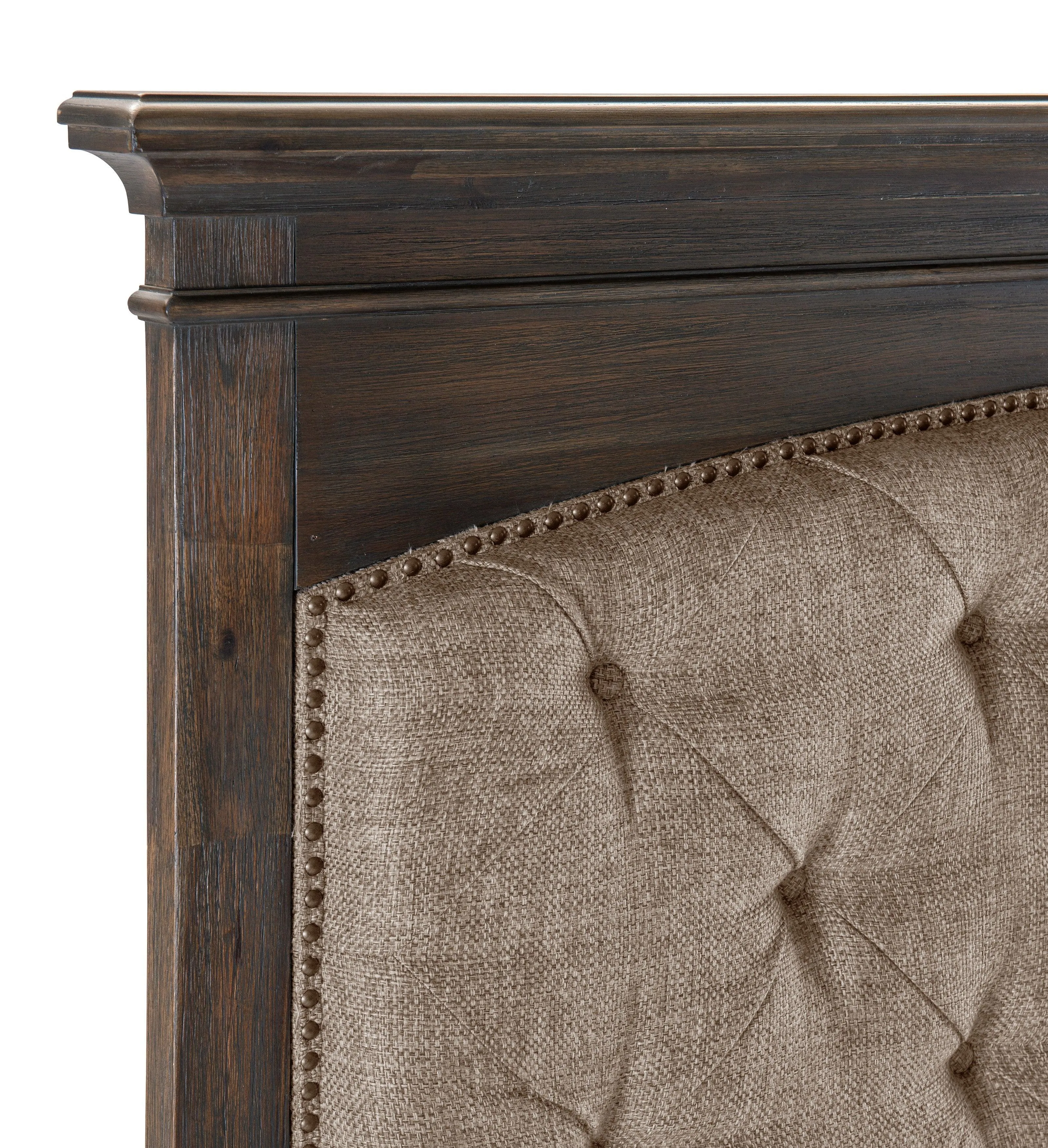 Motsinger Brown Queen Upholstered Panel Bed - Image 3