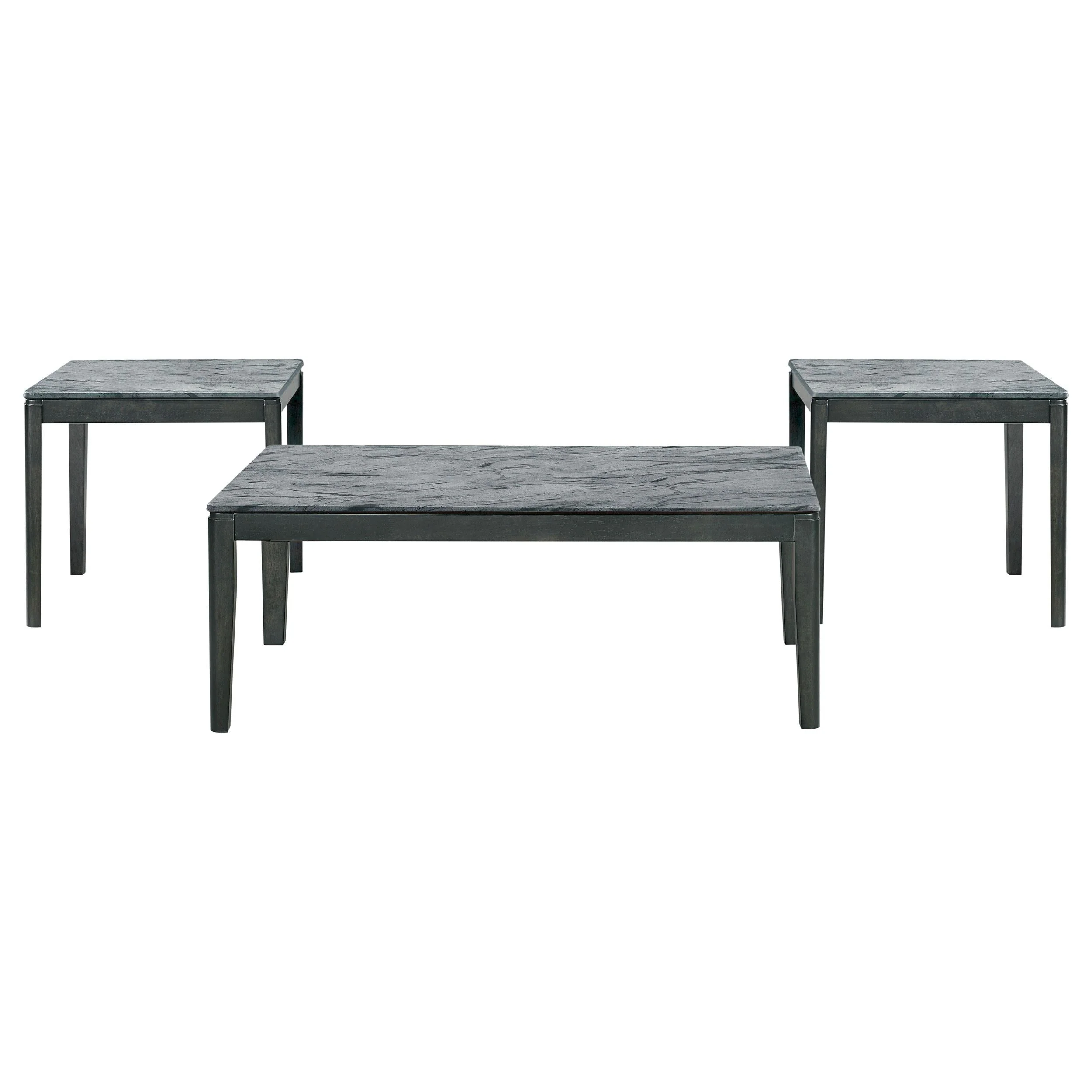 Mozzi Gray 3-Piece Faux Marble Coffee and End Table Set - Image 2