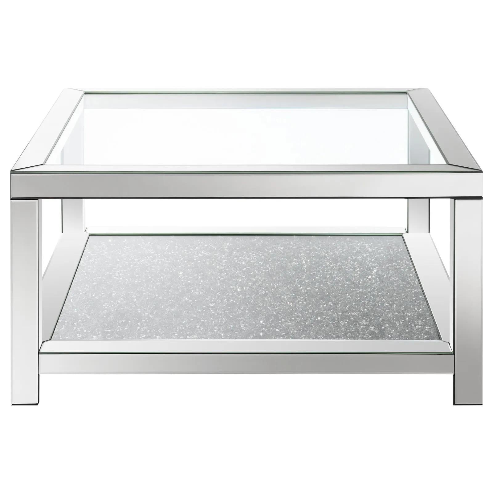 Mozzi Mirror Rectangular Coffee Table with Glass Top - Image 3