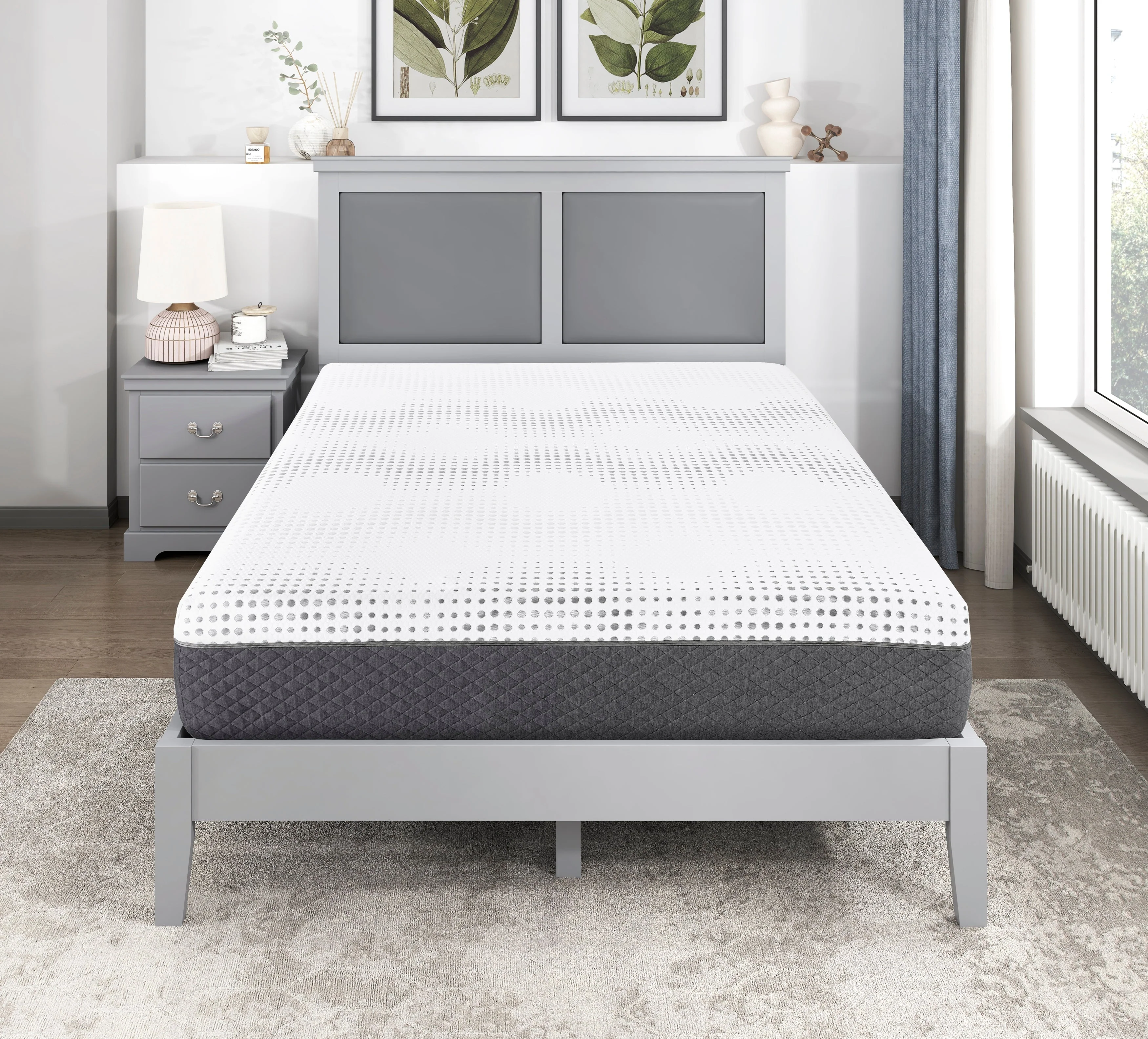 MT-UNH12CK White 12" California King Green Tea Gel-Infused Memory Foam Hybrid Mattress - Image 11