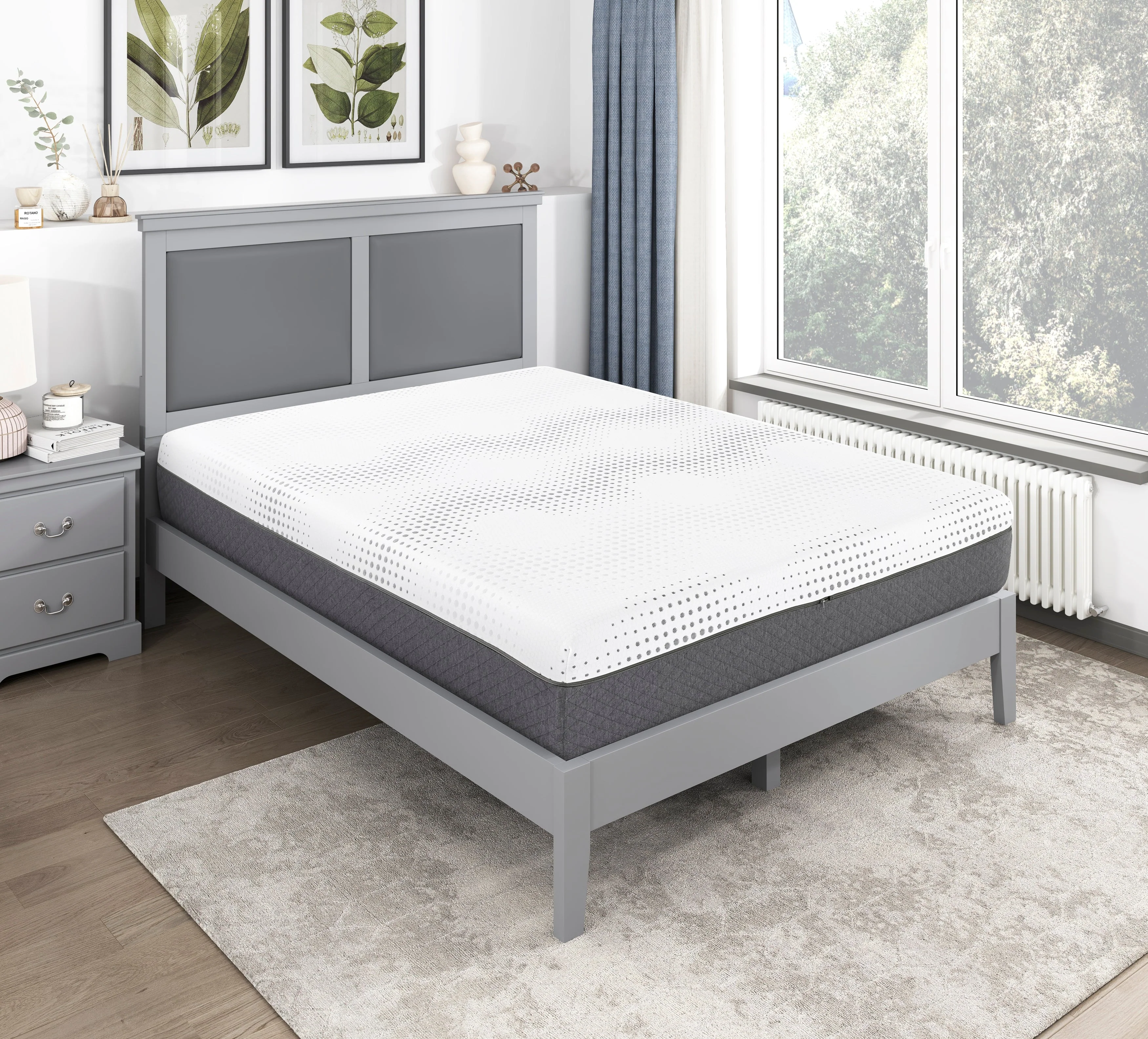 MT-UNH12CK White 12" California King Green Tea Gel-Infused Memory Foam Hybrid Mattress - Image 4