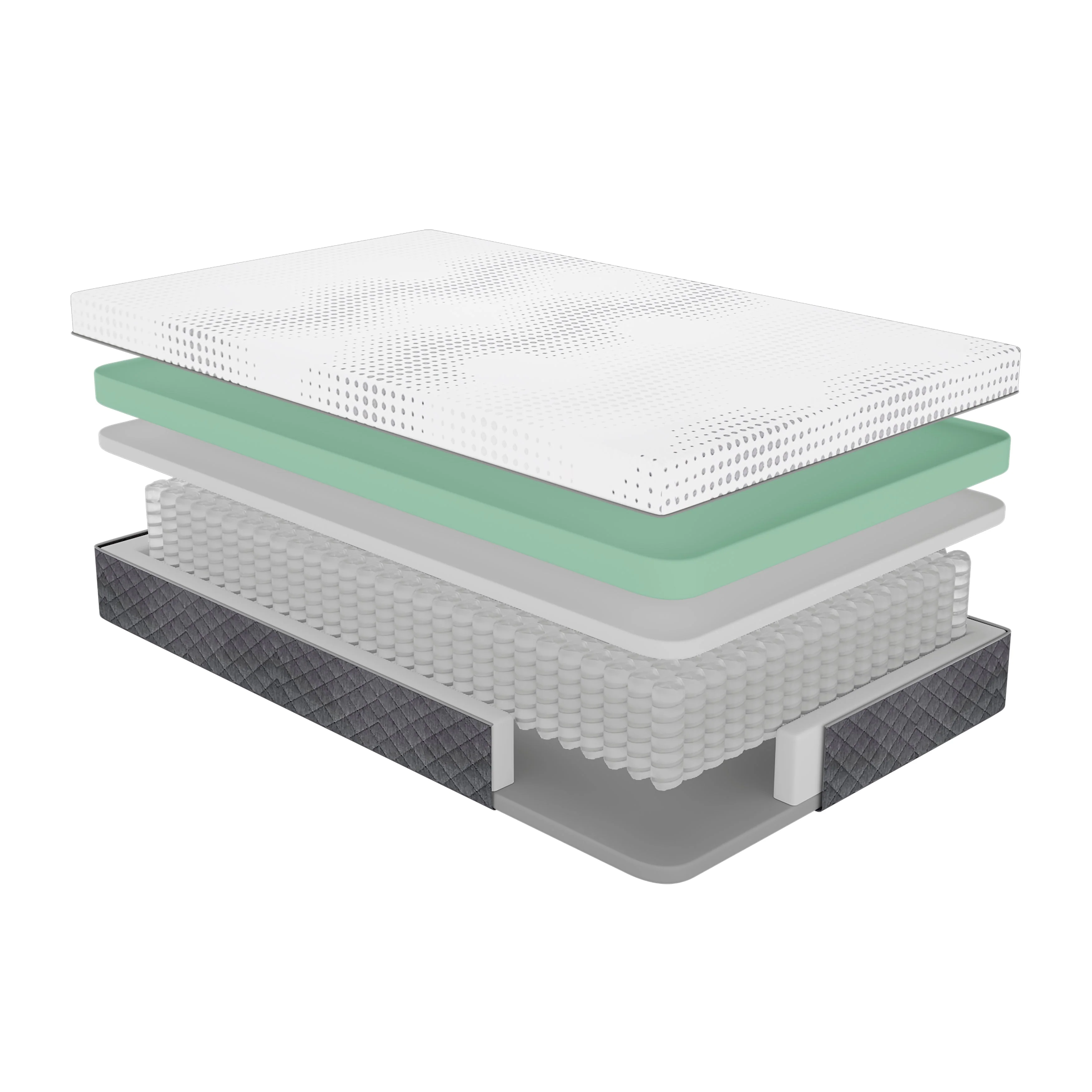 MT-UNH12CK White 12" California King Green Tea Gel-Infused Memory Foam Hybrid Mattress - Image 6