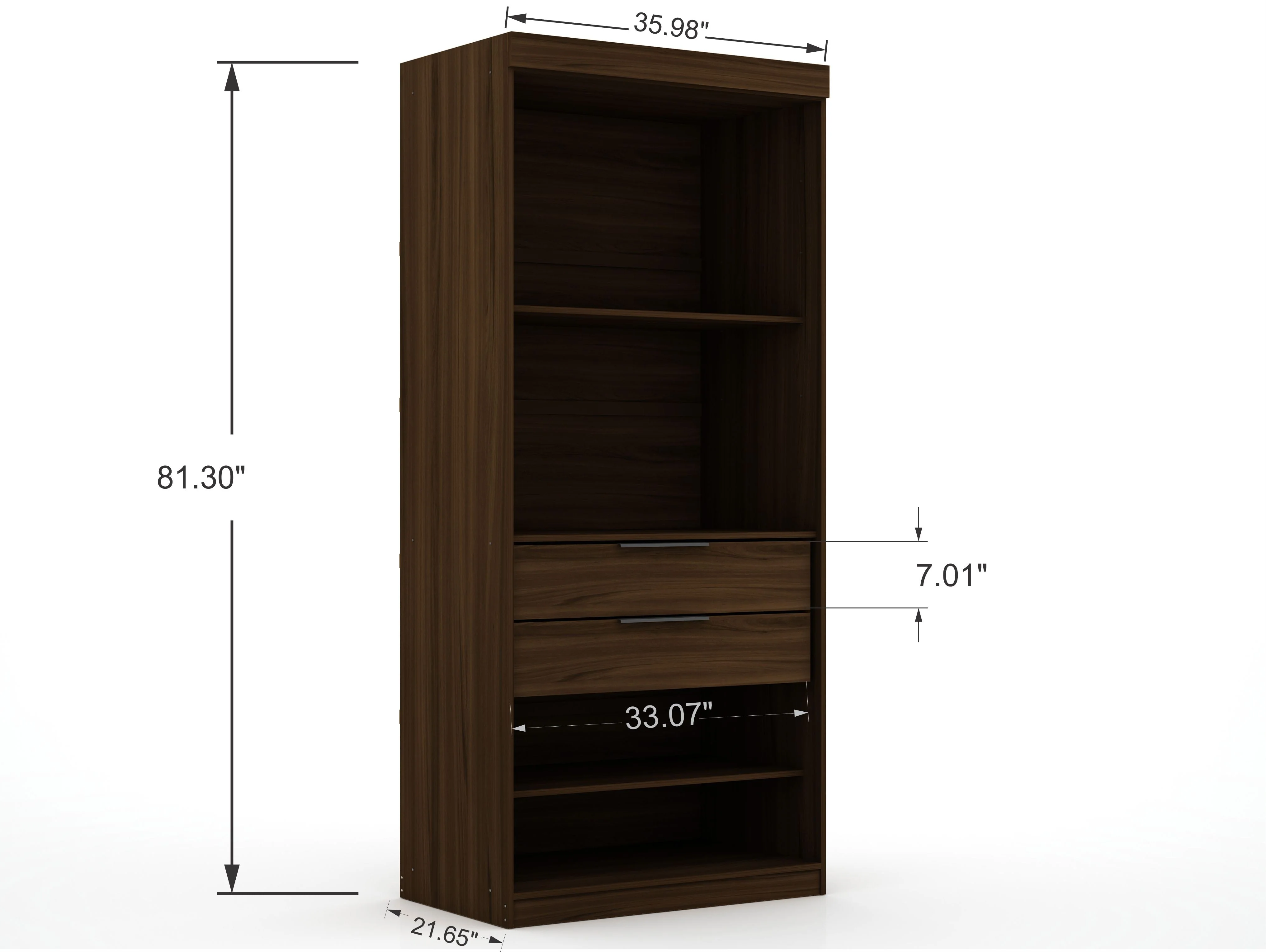Mulberry 2.0 Wardrobe Closet in Brown (set of 3) - Image 5