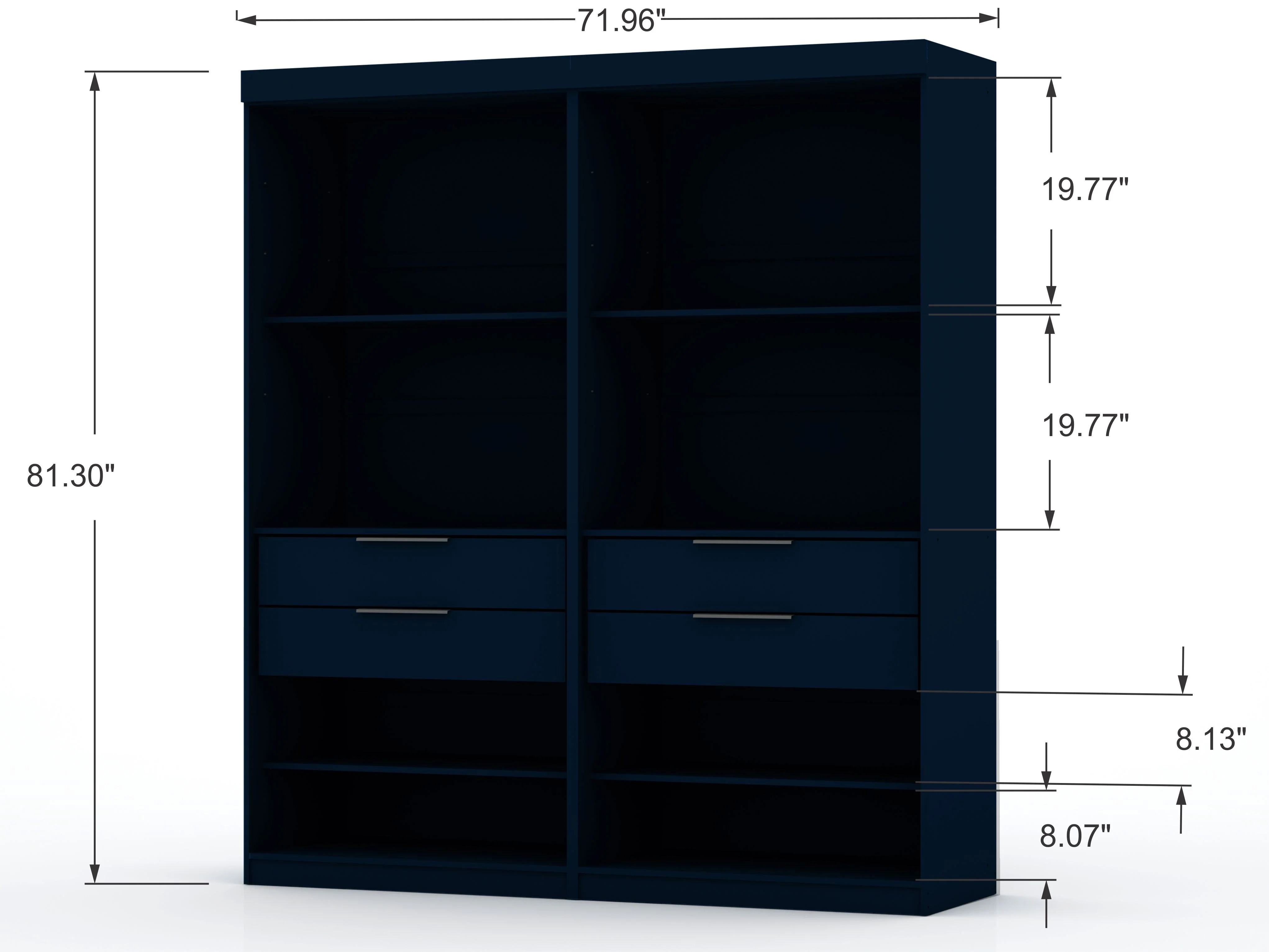 Mulberry Open 2 Sectional Closet in Tatiana Midnight Blue (set of 2) - Image 3