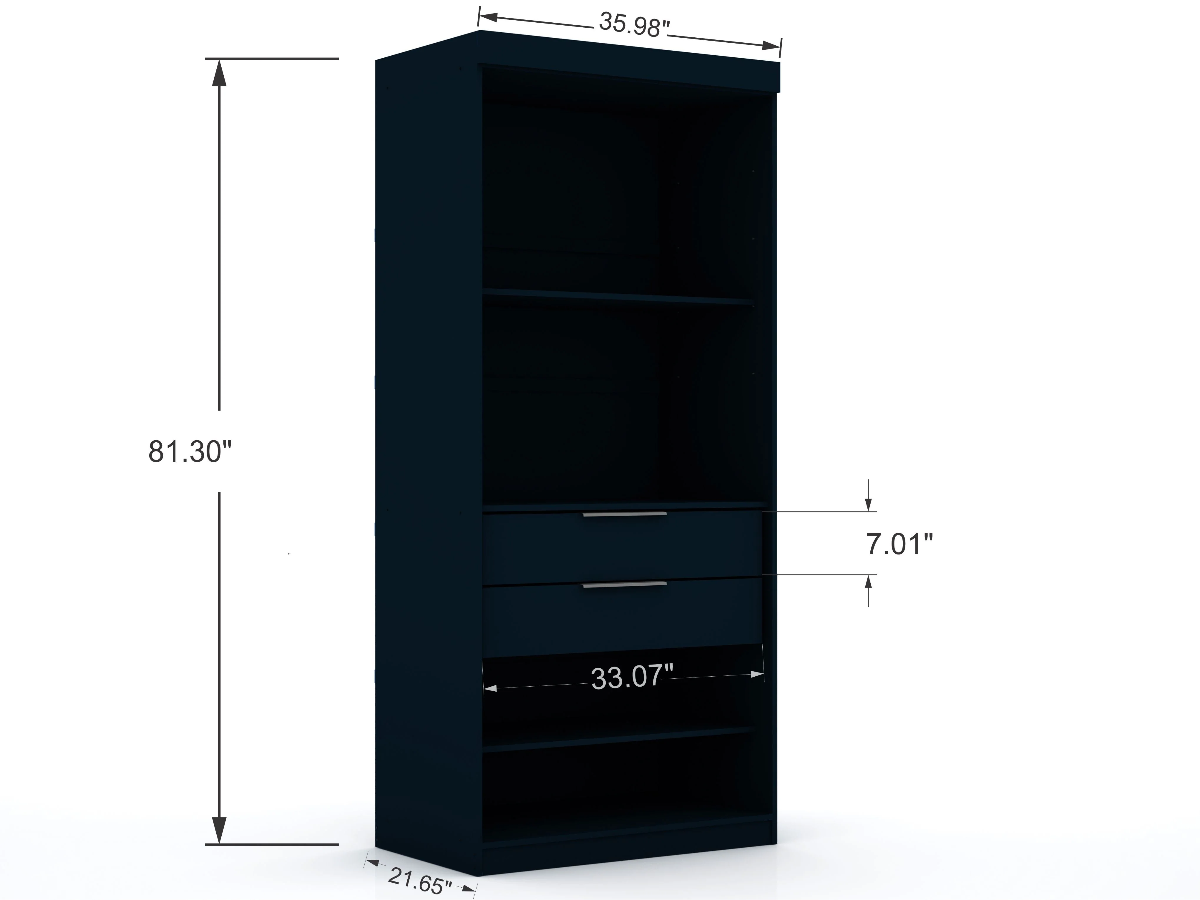 Mulberry Open 2 Sectional Closet in Tatiana Midnight Blue (set of 2) - Image 5