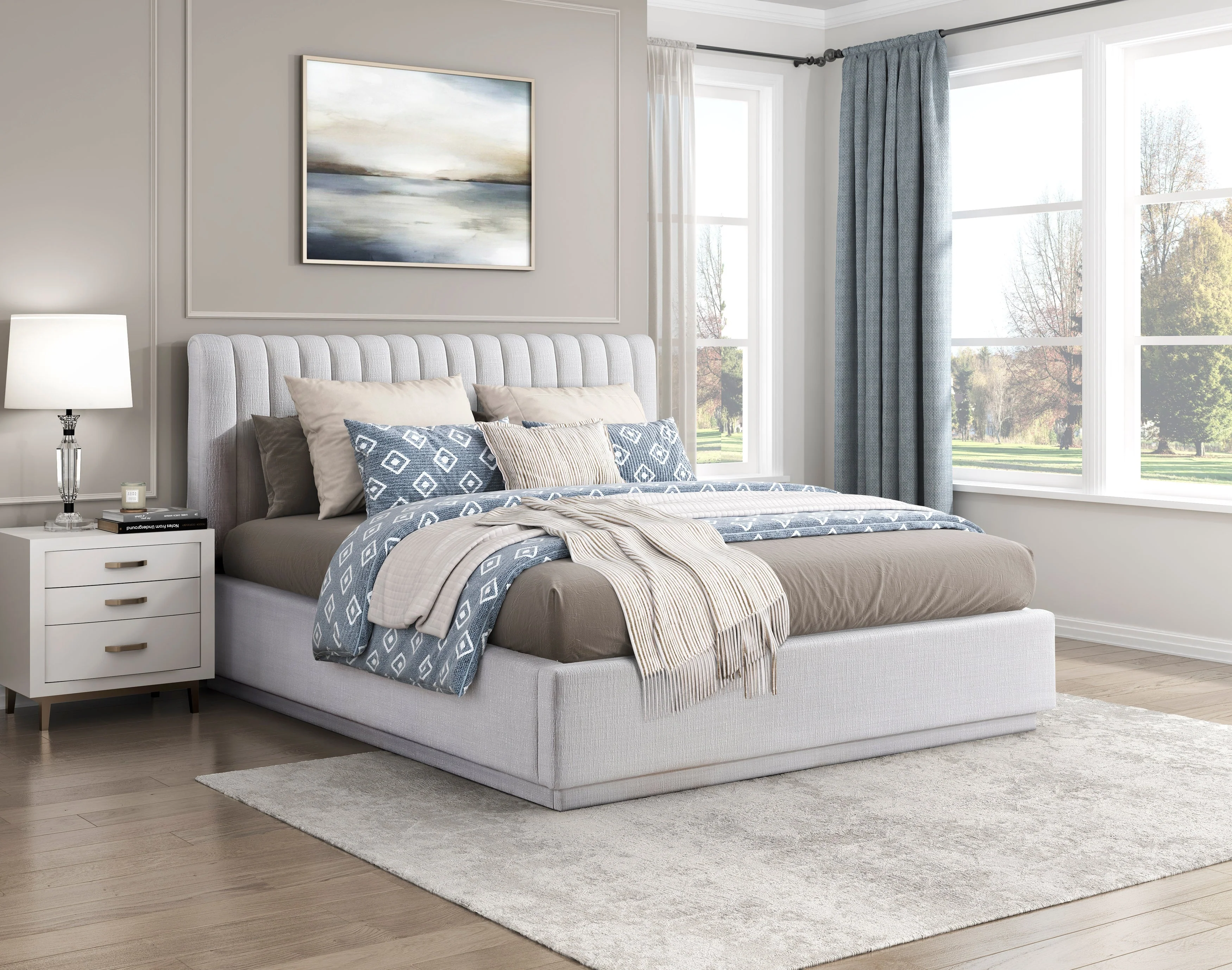 Mulvane Natural Full Upholstered Platform Bed - Image 10