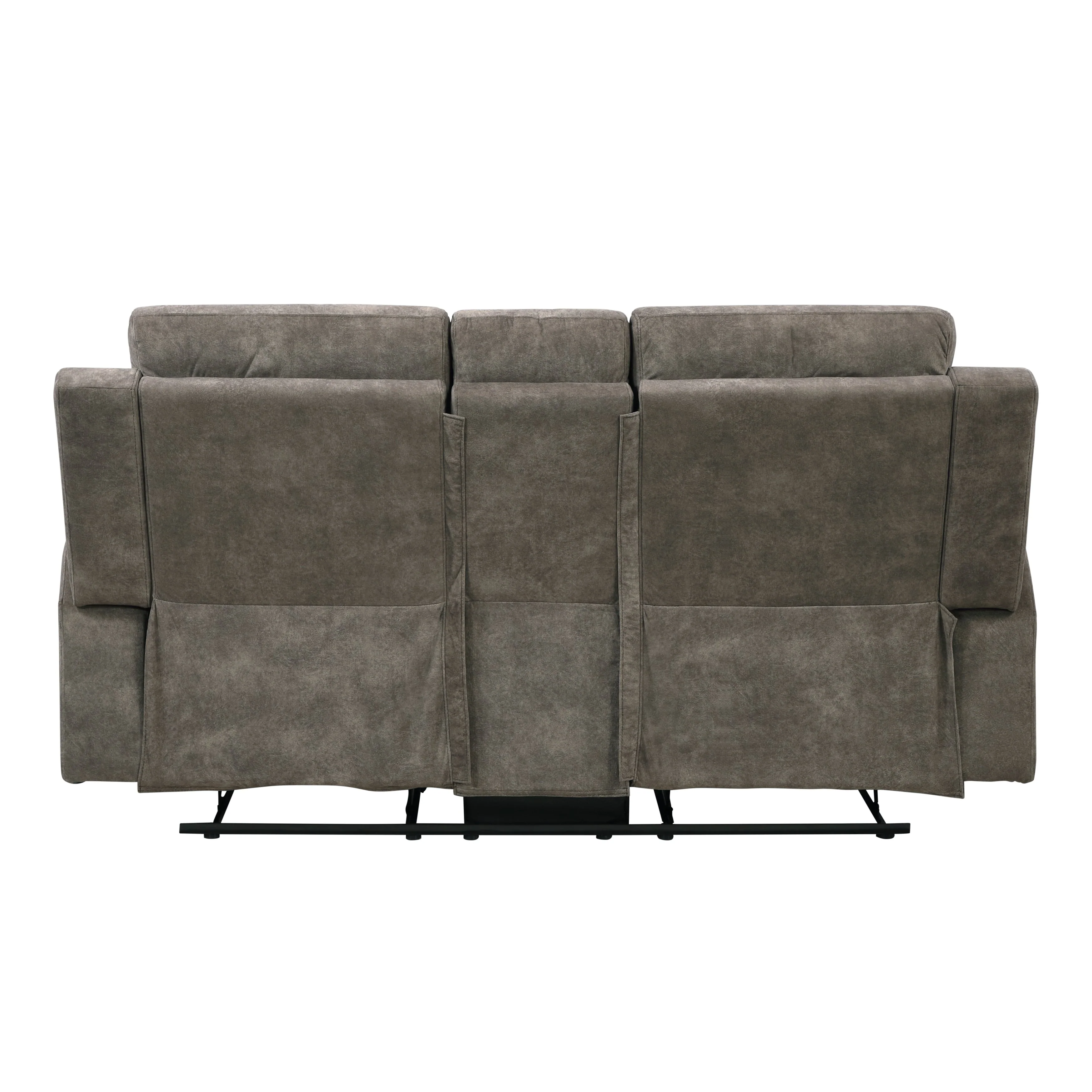Muncie Brown Double Reclining Loveseat with Center Console - Image 3