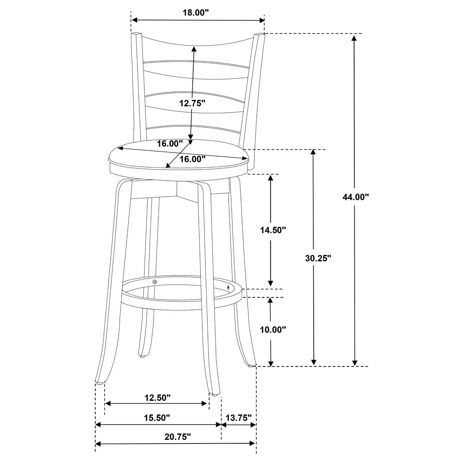 Murphy Dark Cherry and Hunter Green Ladder Back Pub Height Swivel Bar Stool - Image 11