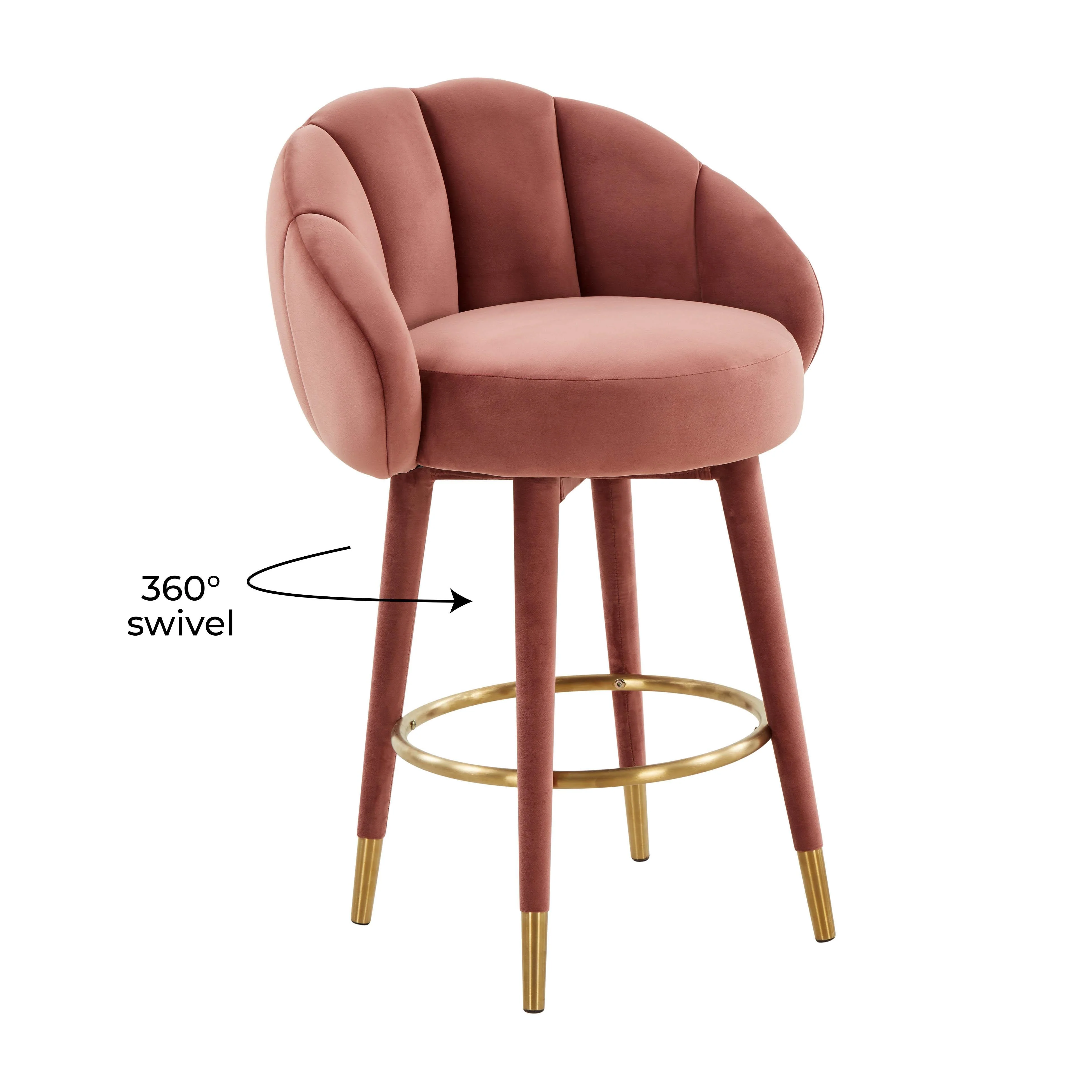 Myla Velvet Swivel Stool - Image 7