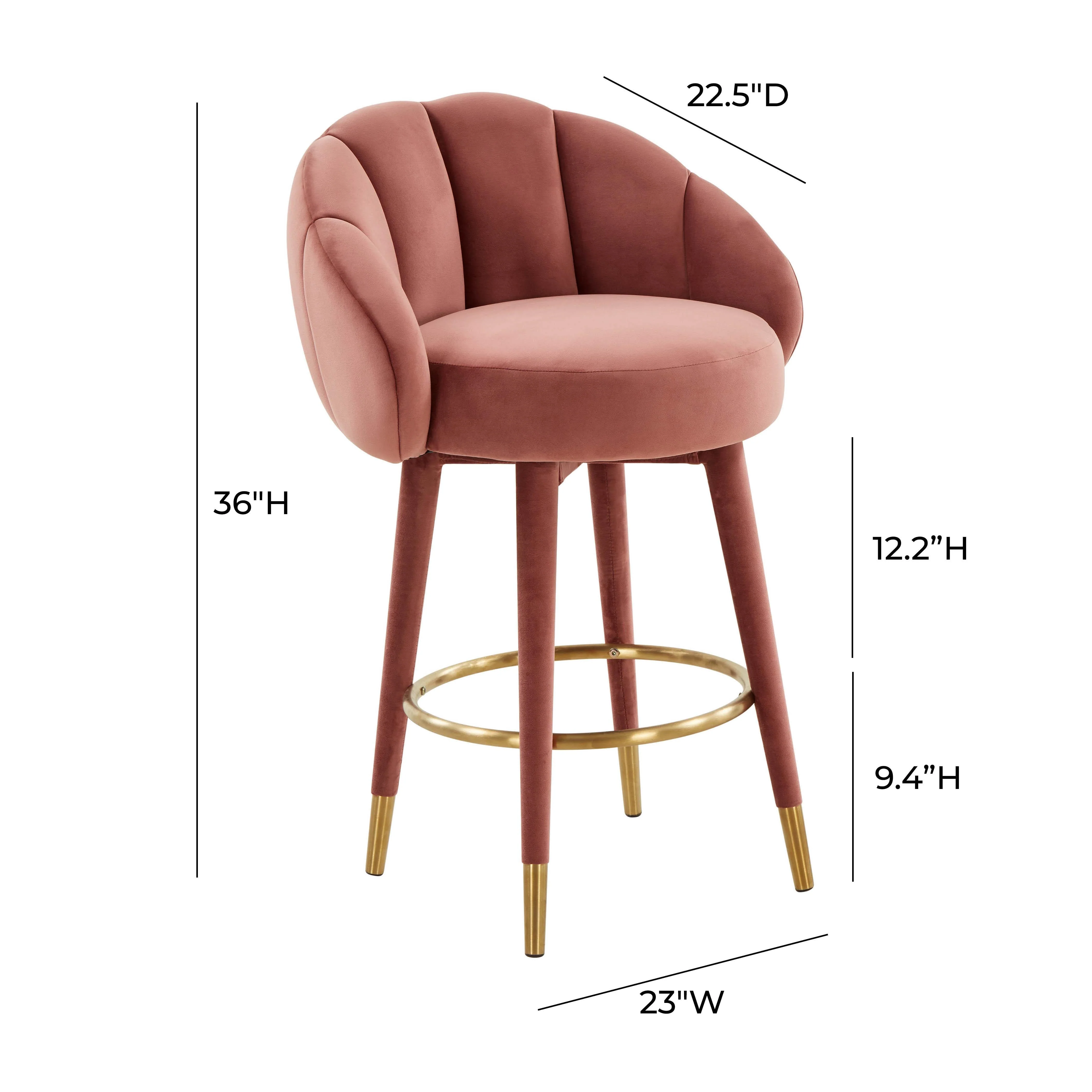 Myla Velvet Swivel Stool - Image 8