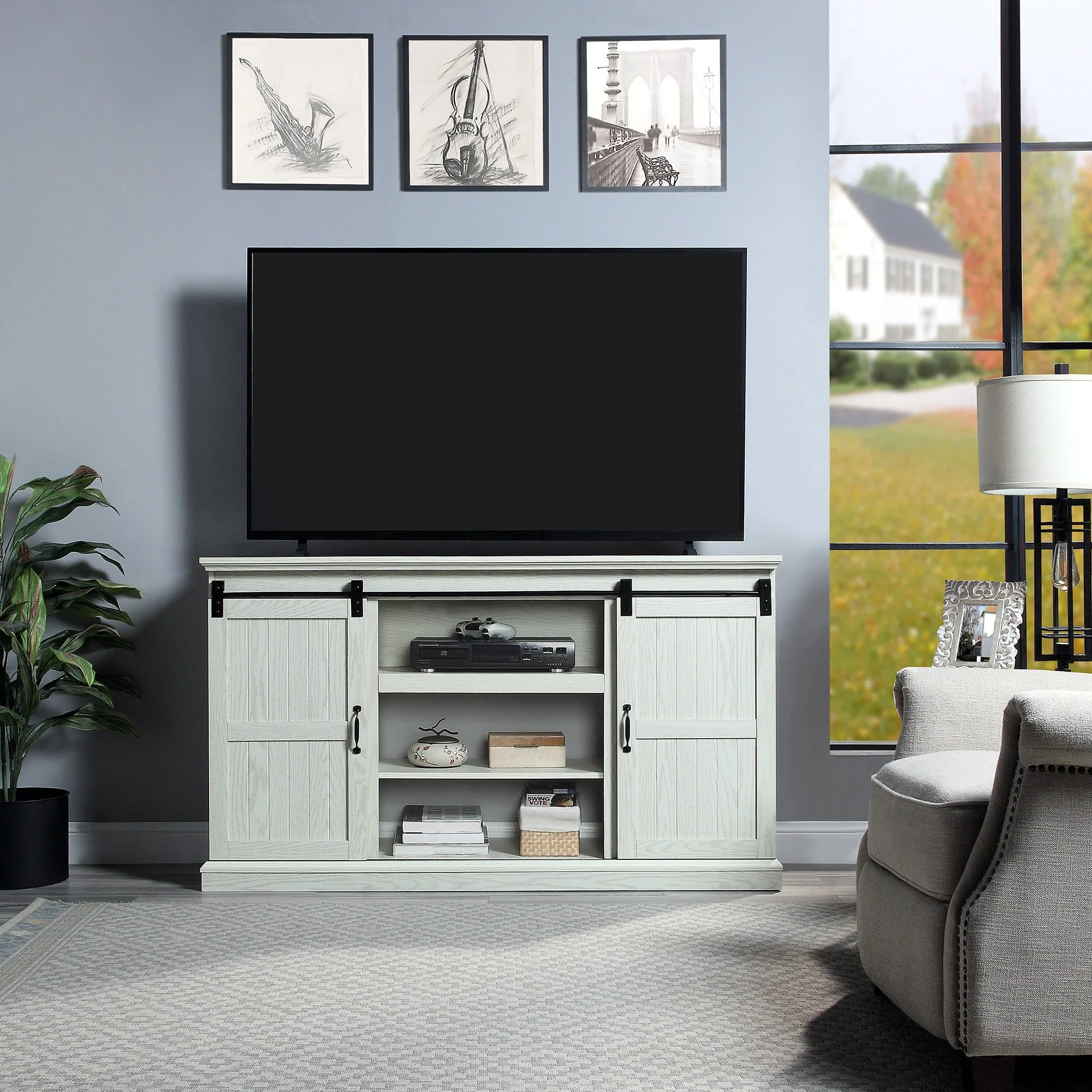 Myrtle 60" TV Stand in Cream Oak - Image 2