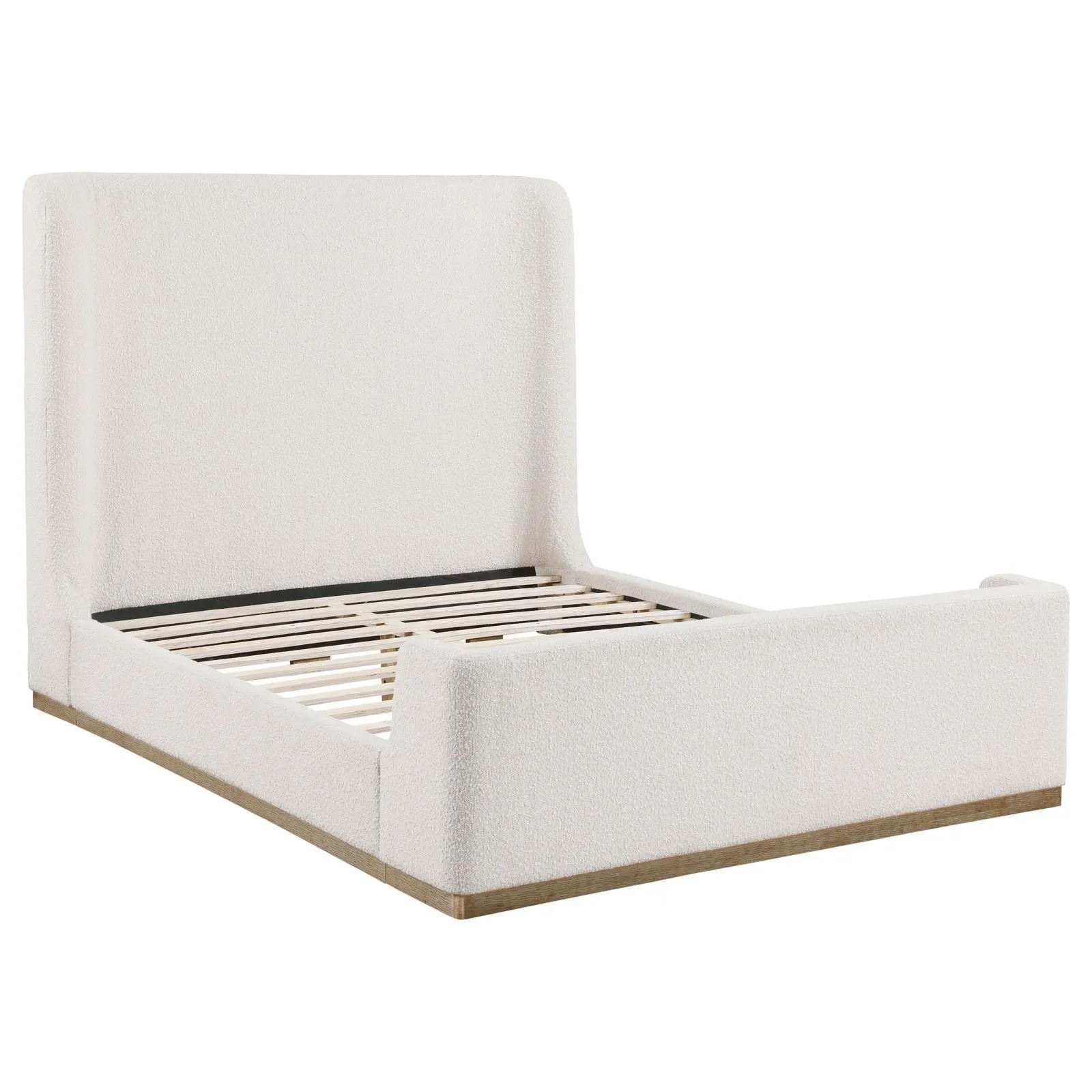 Nala Cream Upholstered Queen Wingback Platform Sleigh Bed - Image 3