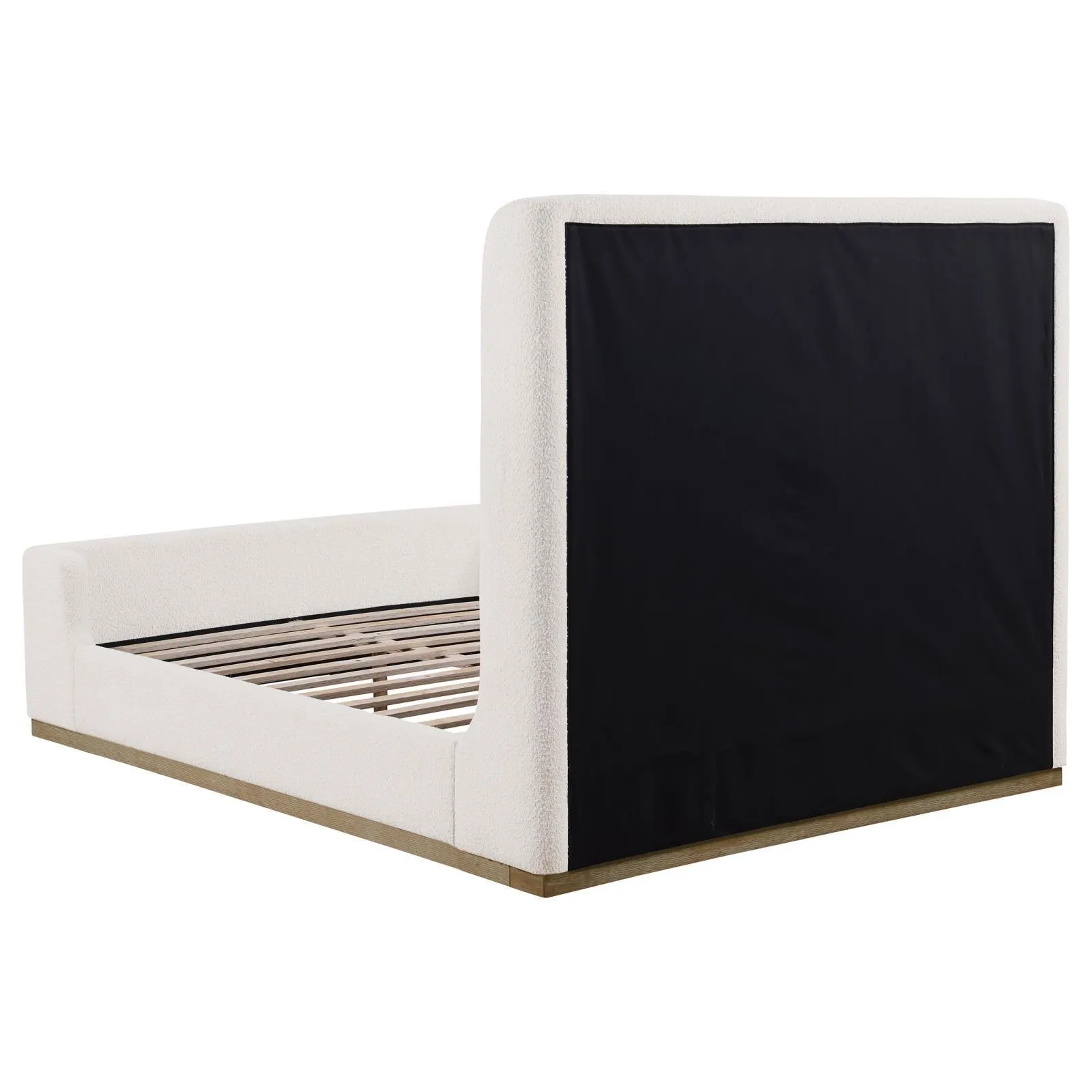 Nala Cream Upholstered Queen Wingback Platform Sleigh Bed - Image 4