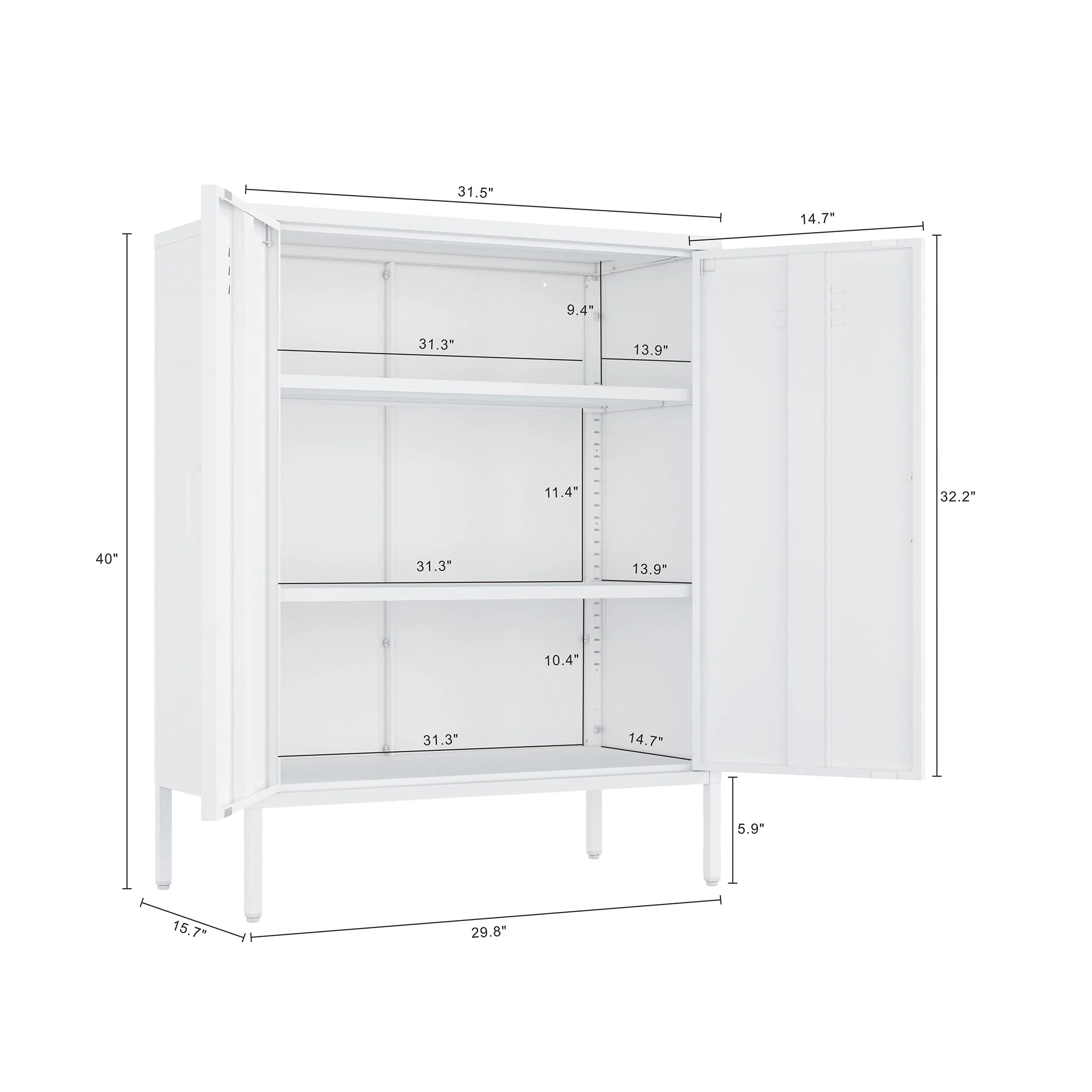 Naomi 31.5" Accent Cabinet in White - Image 3