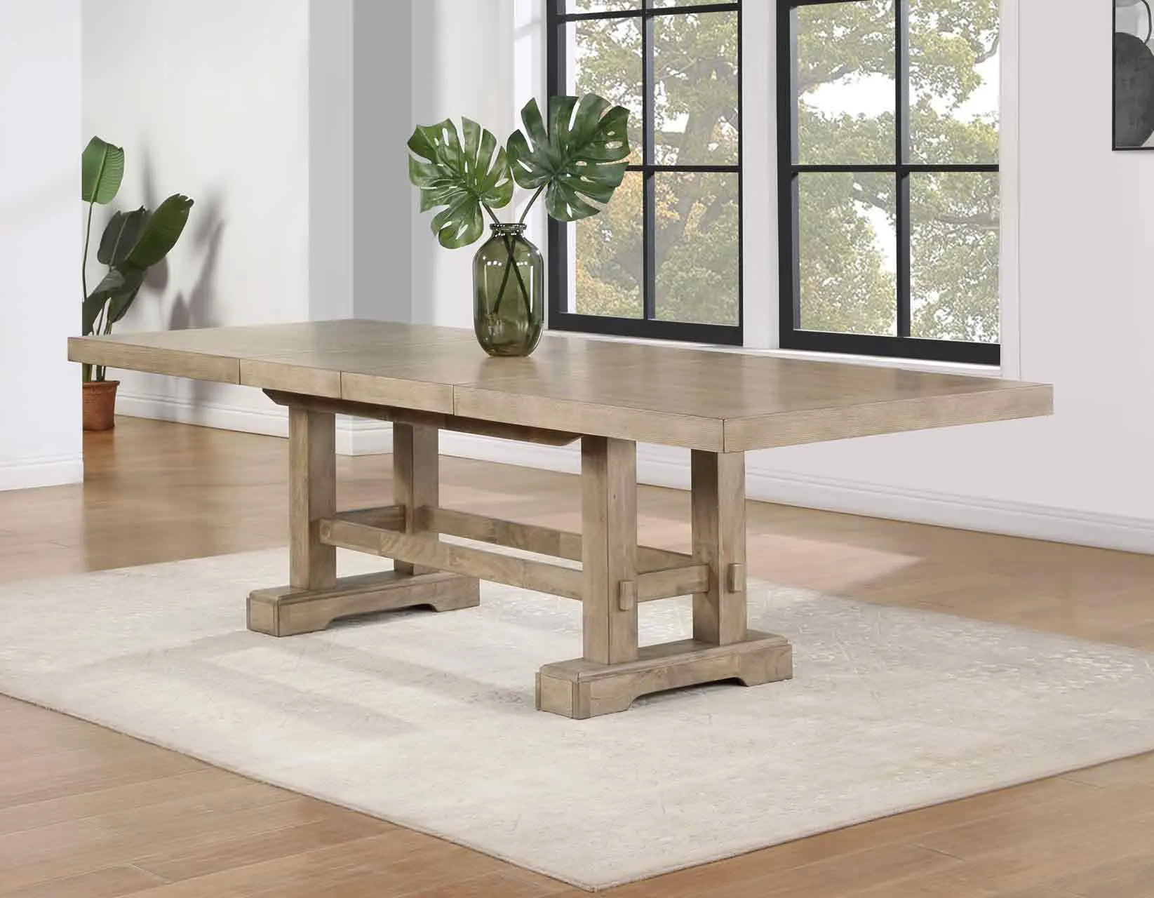 Napa 108-inch Dining Table with 2/18-inch Leaves, Sand - Image 16