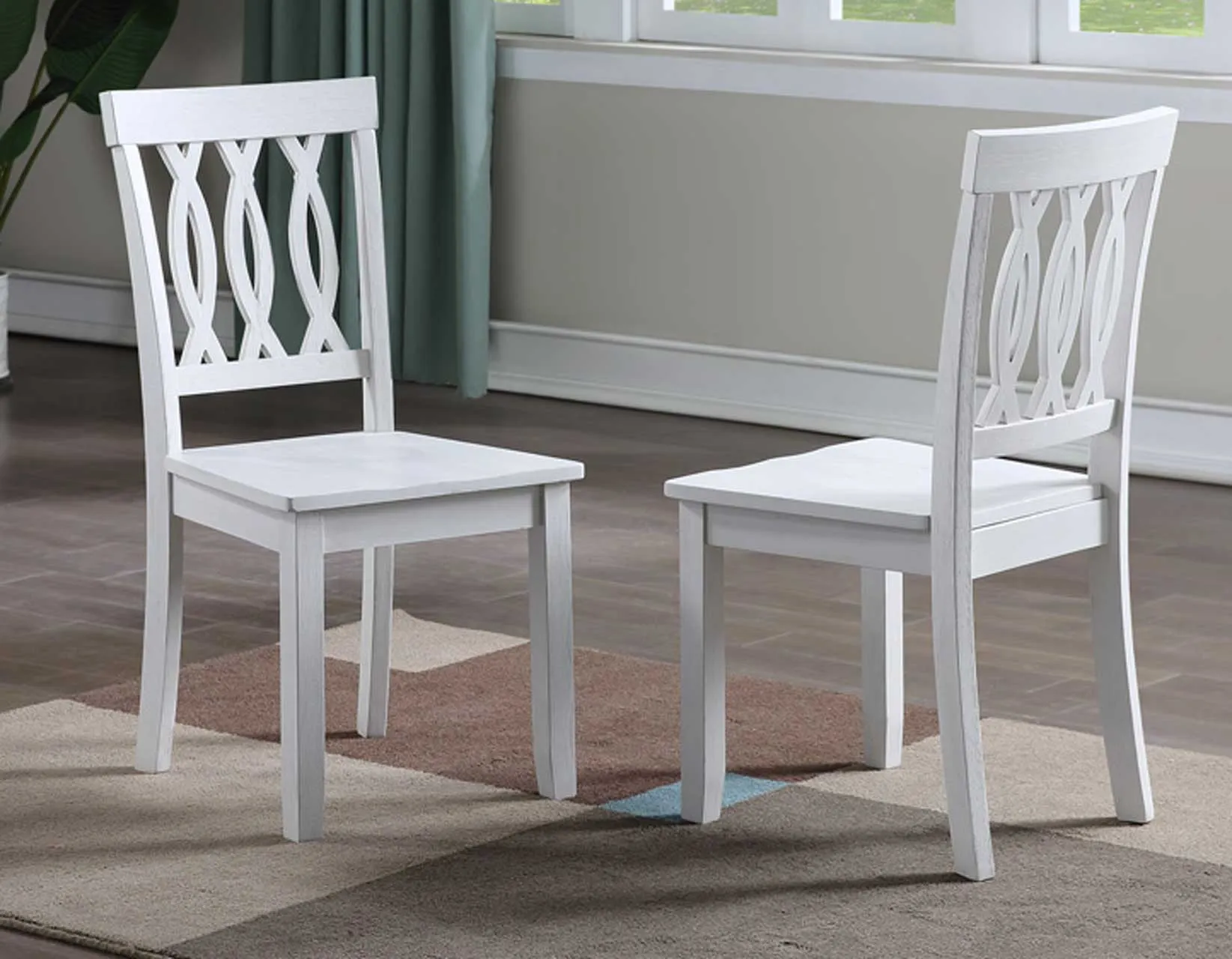 Naples Antique White Drop-Leaf Dining Room Set - Image 3