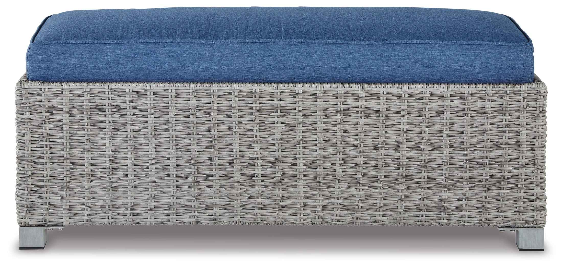 Naples Beach Light Gray Outdoor Bench with Cushion - Image 3