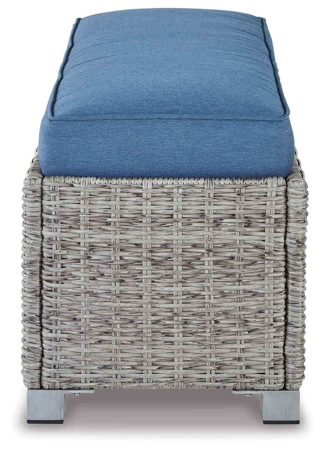 Naples Beach Light Gray Outdoor Bench with Cushion - Image 4