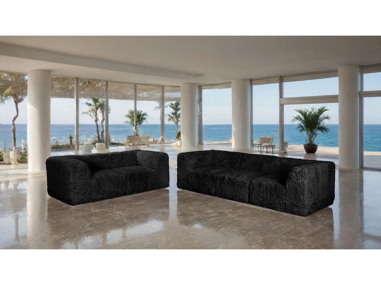 Nappi Black Sofa & Loveseat