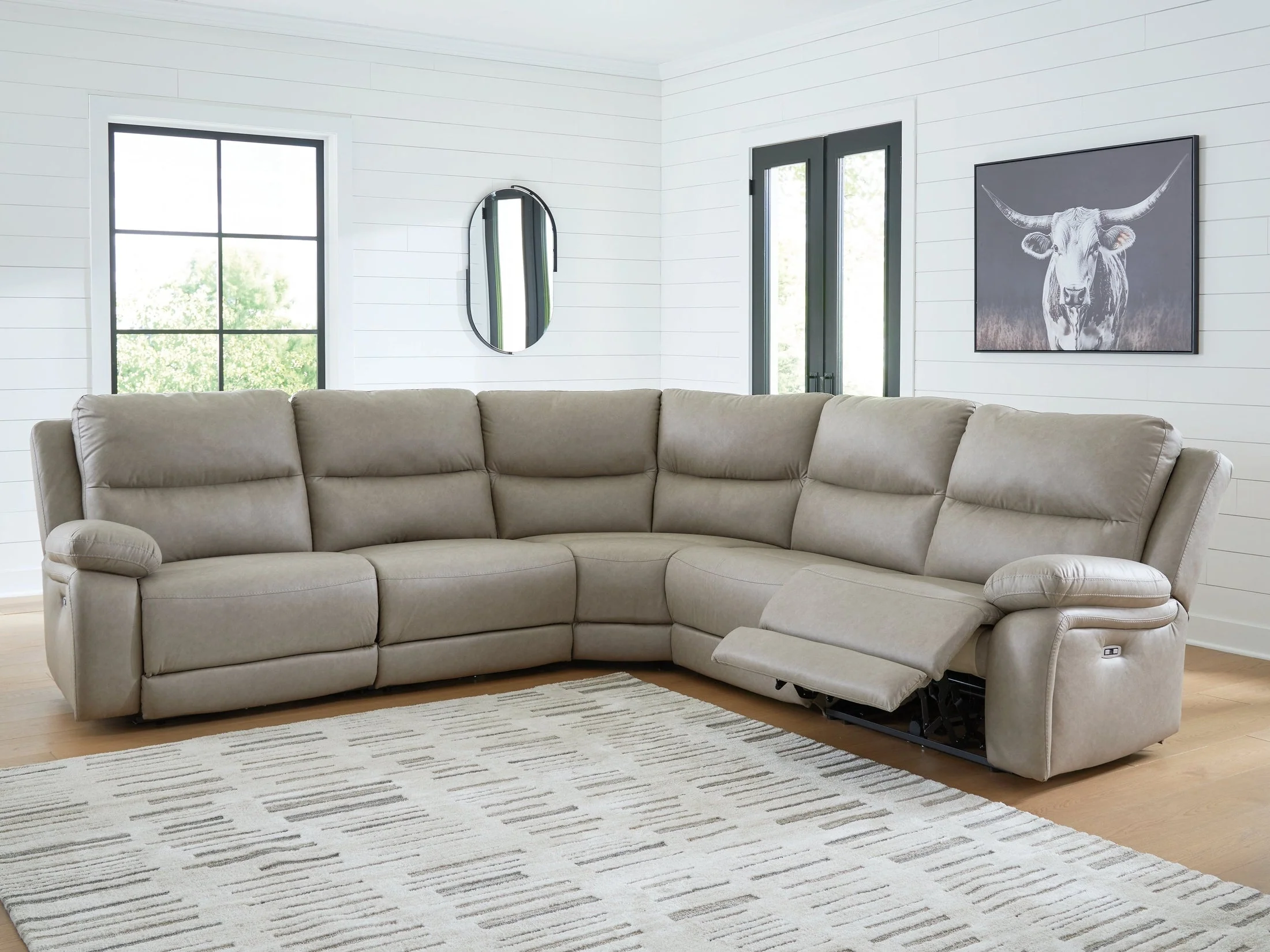 Narwhal Place Pebble 5-Piece Dual Power Reclining Modular Sectional