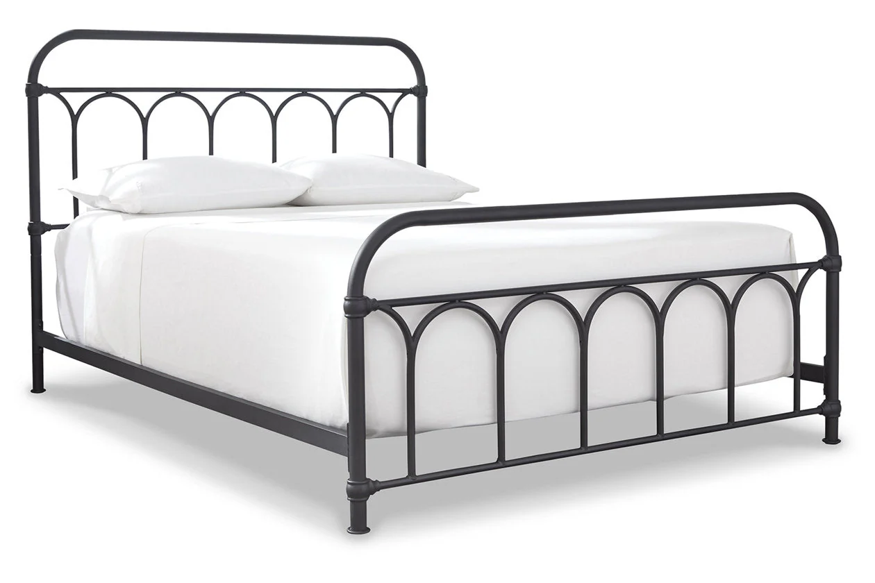 Nashburg Black Queen Metal Platform Bed - Image 3