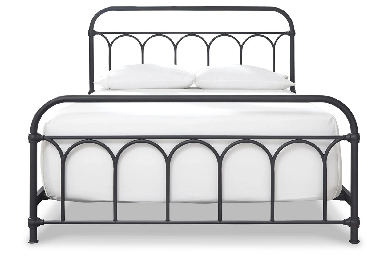 Nashburg Black Queen Metal Platform Bed - Image 4