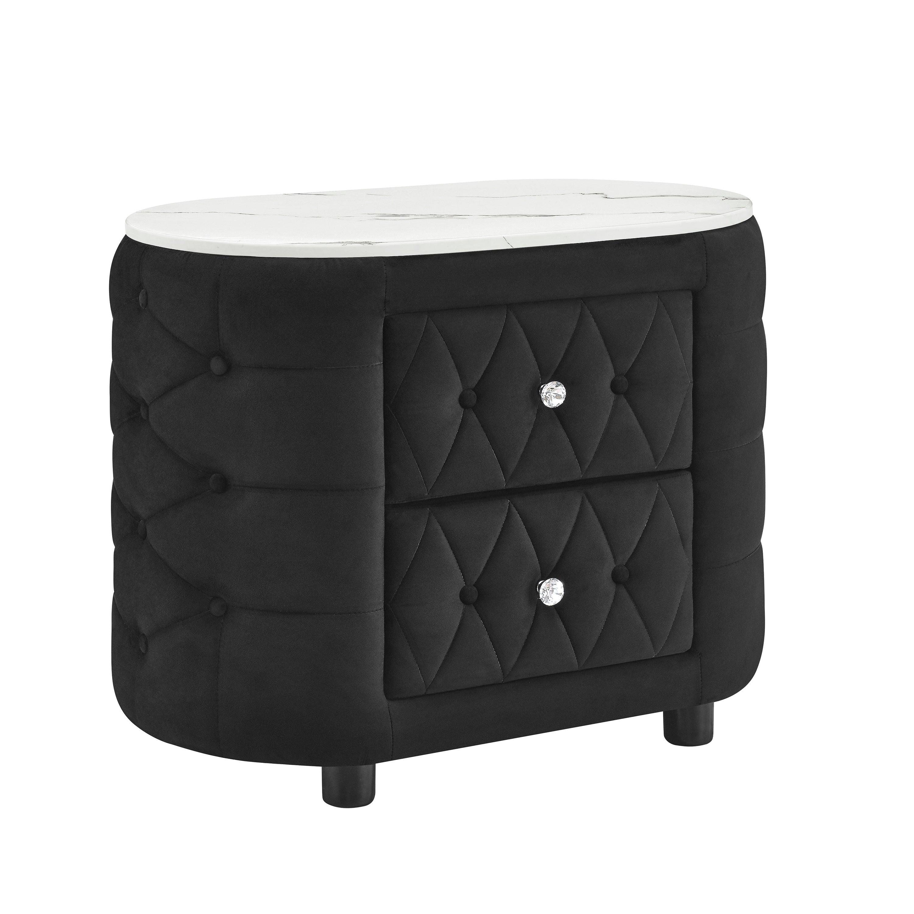 Natalia Black Upholstered Bedroom Set with TV Lift - Image 8