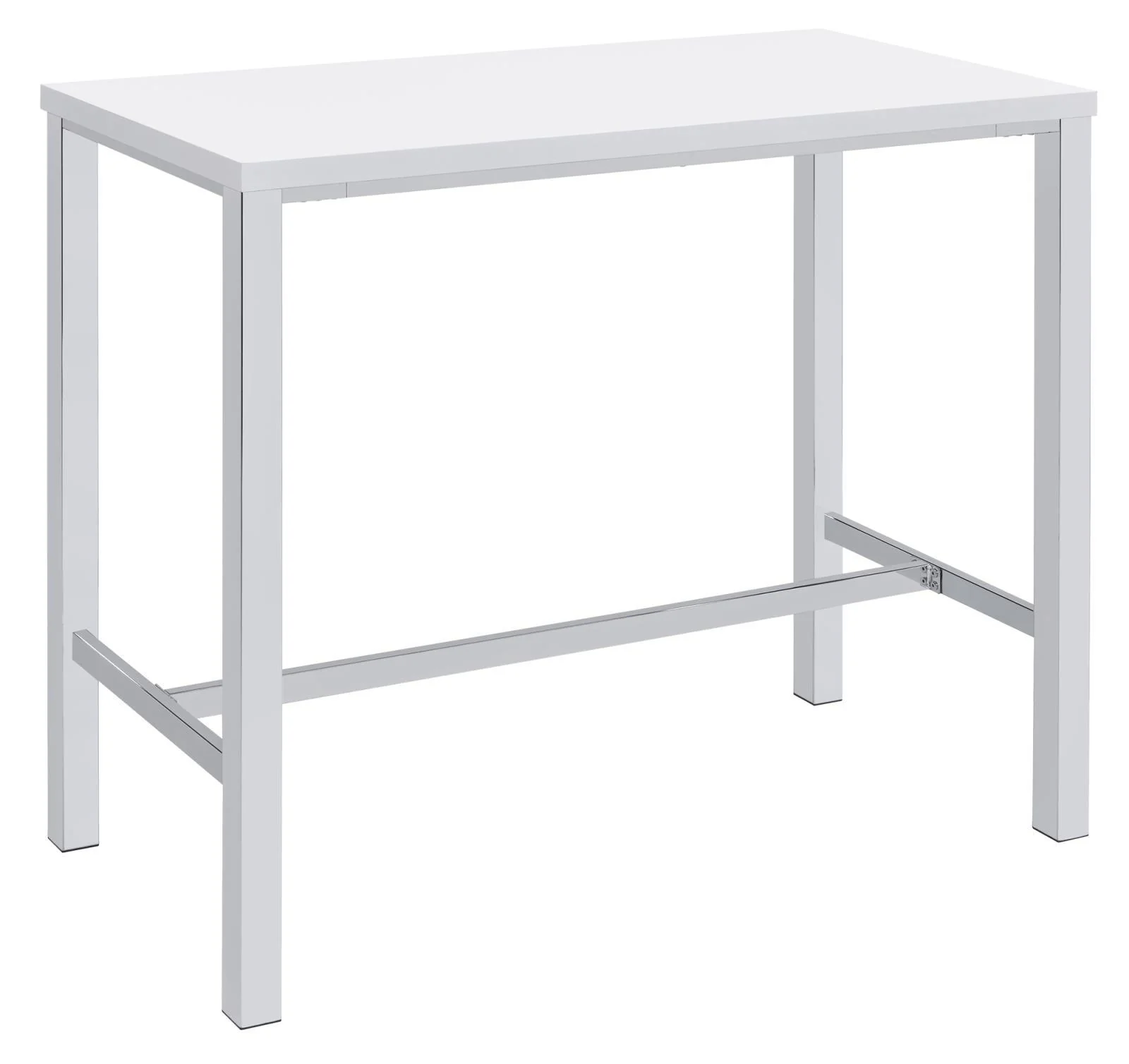 Natividad White High Gloss/Chrome 5-Piece Bar Set - Image 2