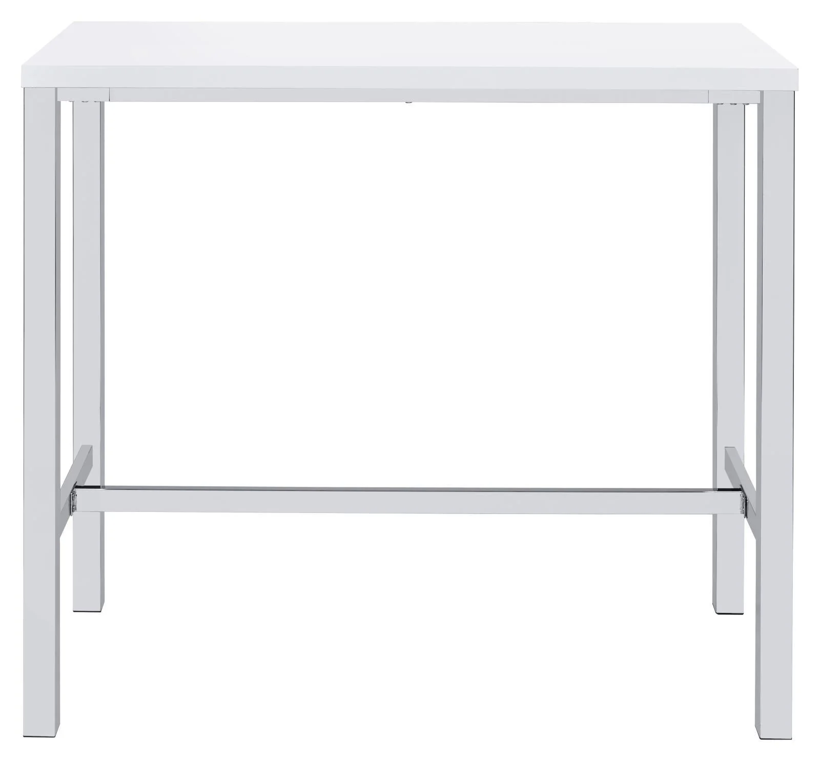 Natividad White High Gloss/Chrome 5-Piece Bar Set - Image 3